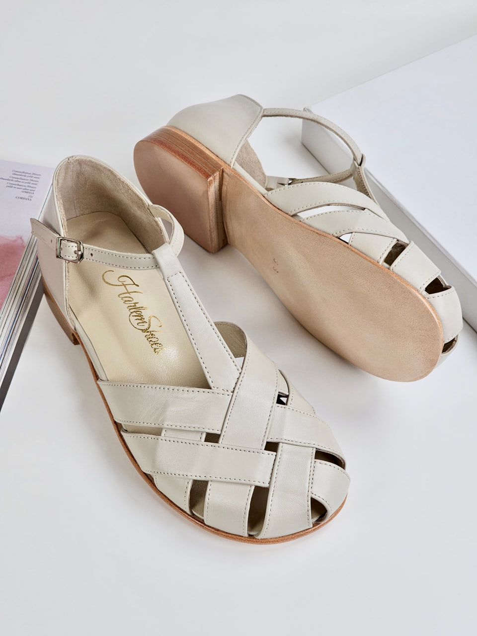 Barefoot Summer Beige Leather 1.5 cm heel