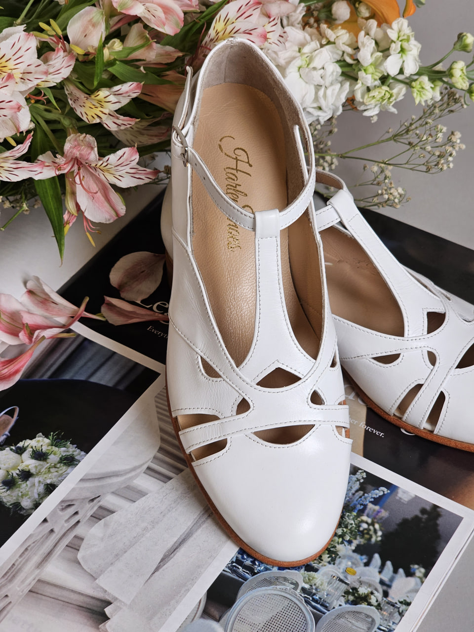 Spring White Leather 2 cm heel