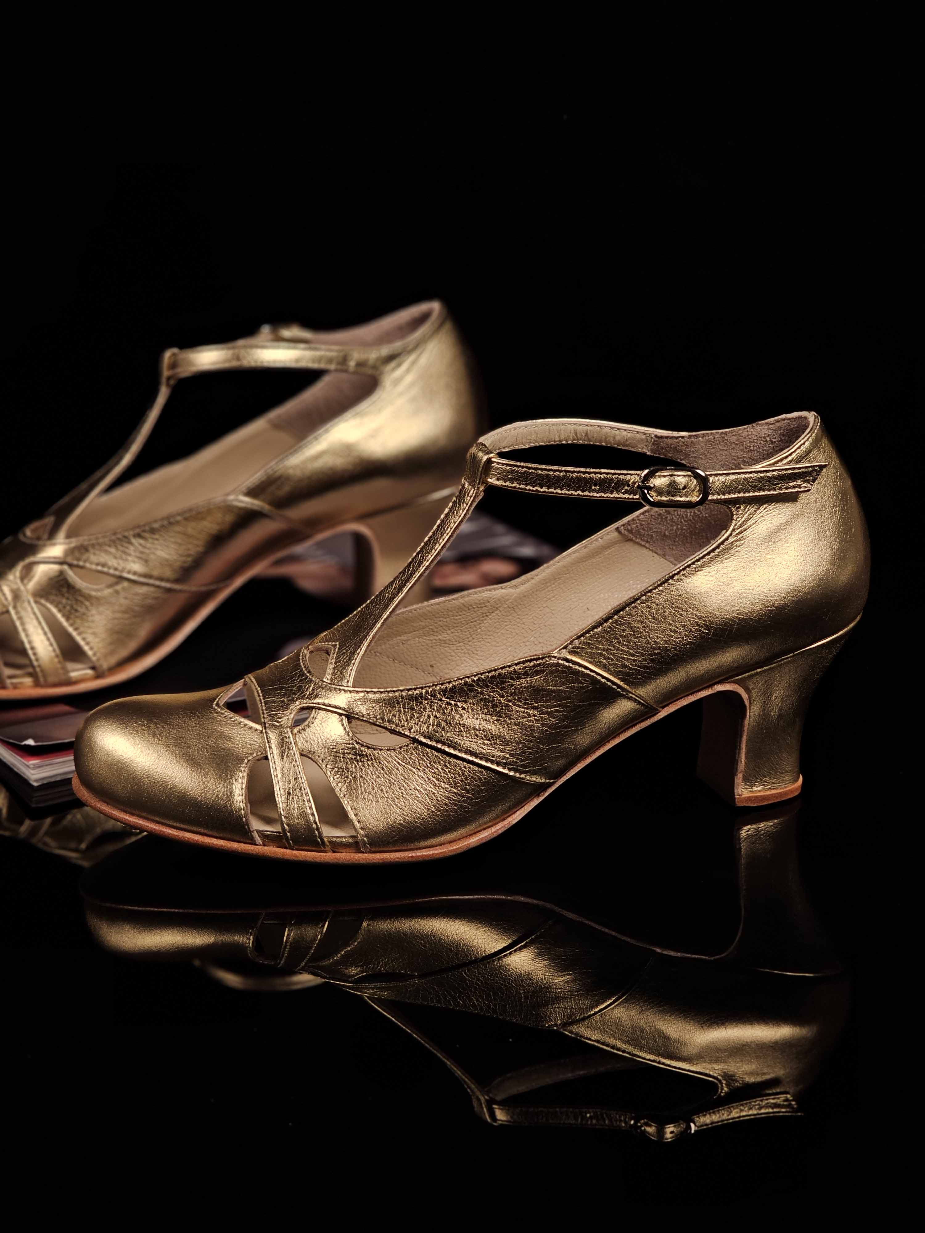 Spring Gold Leather 6 cm heel