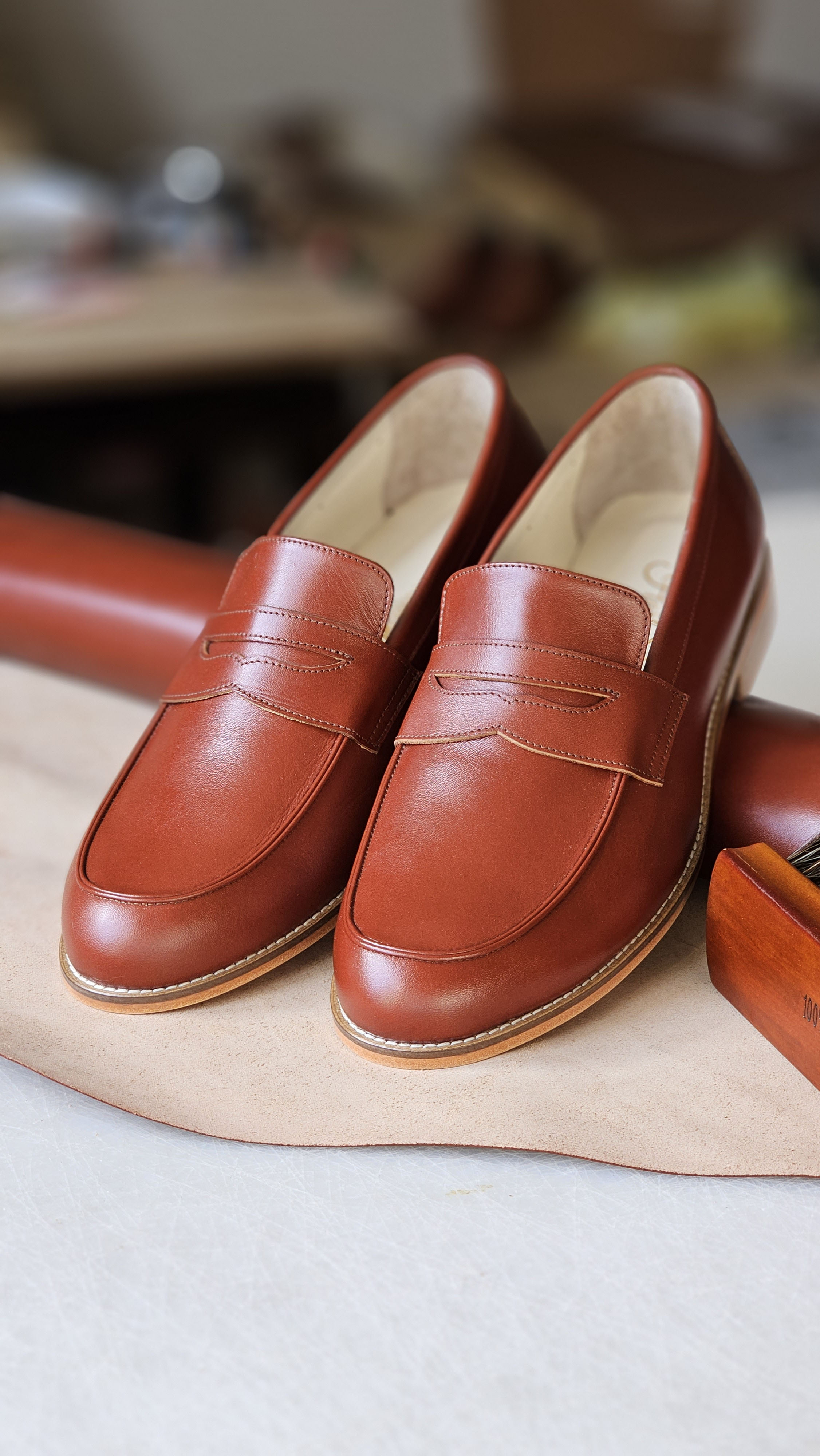 Loafers Brown Leather 2 cm heel
