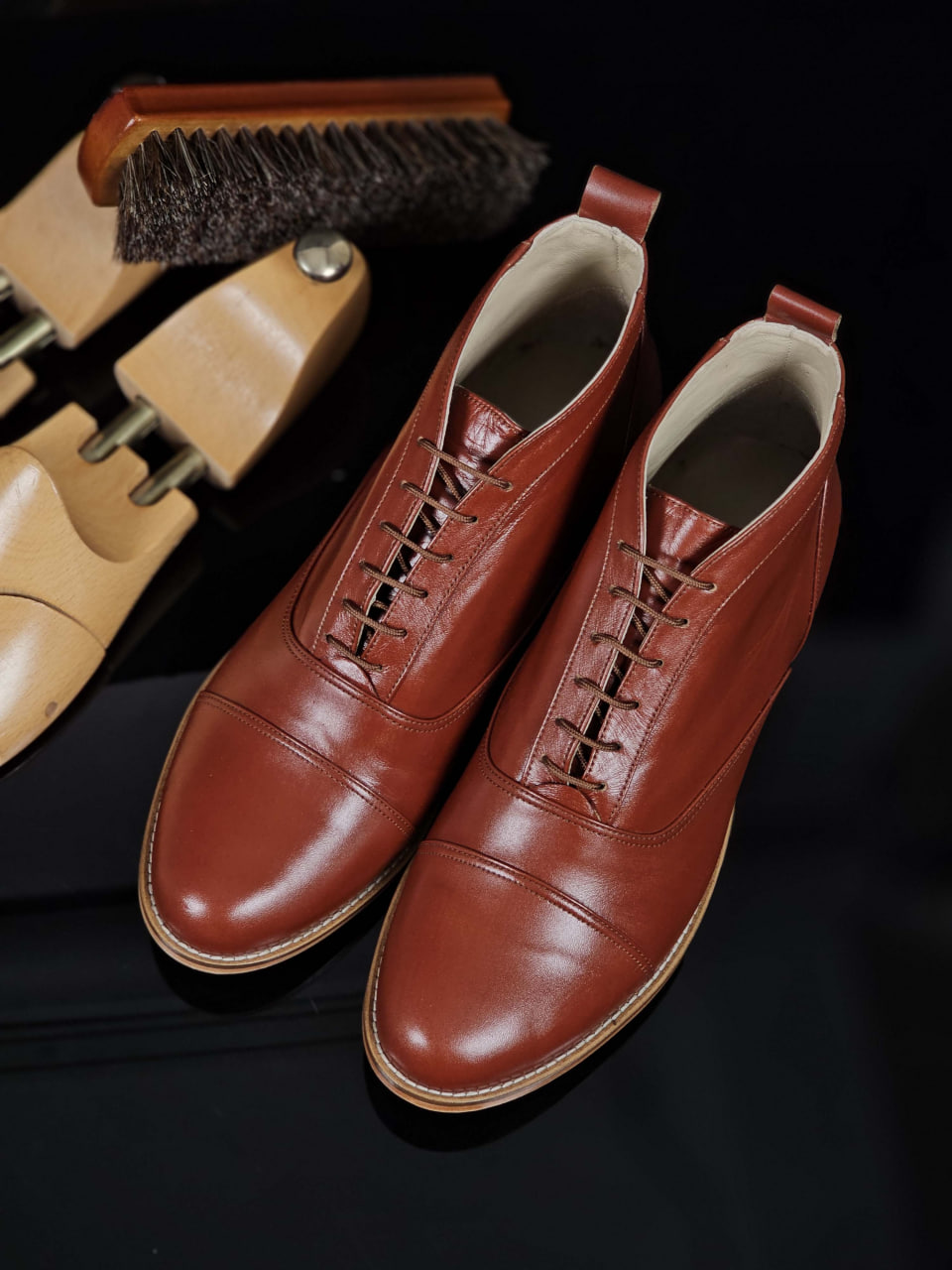 Smooth Boots Brown Leather 2 cm heel