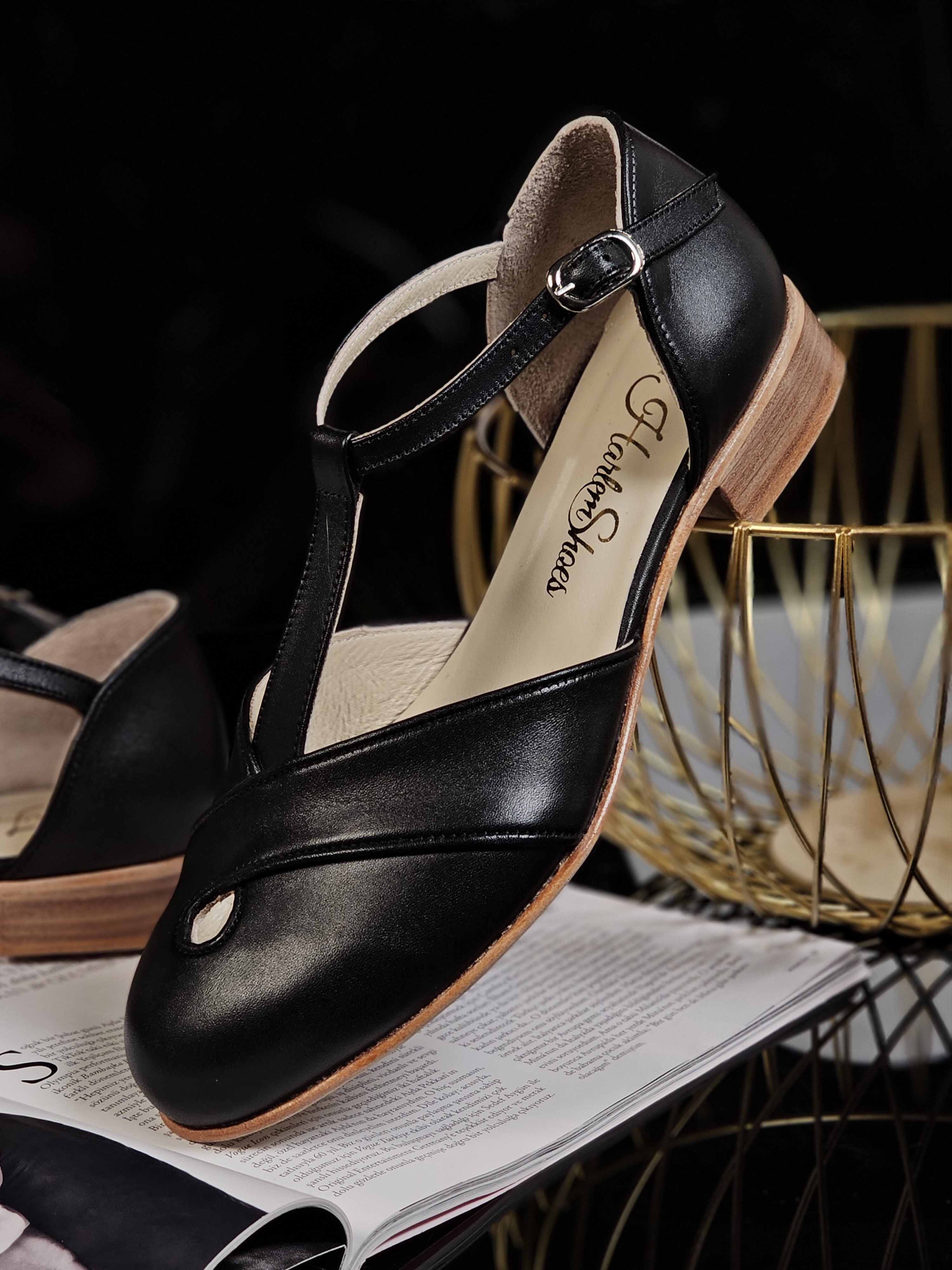 Muse Black Leather 2 cm heel