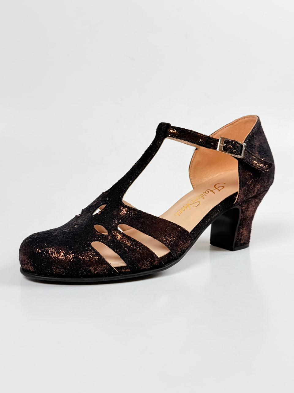Rosy Vegan Antique Bronze Suede 6 cm heel