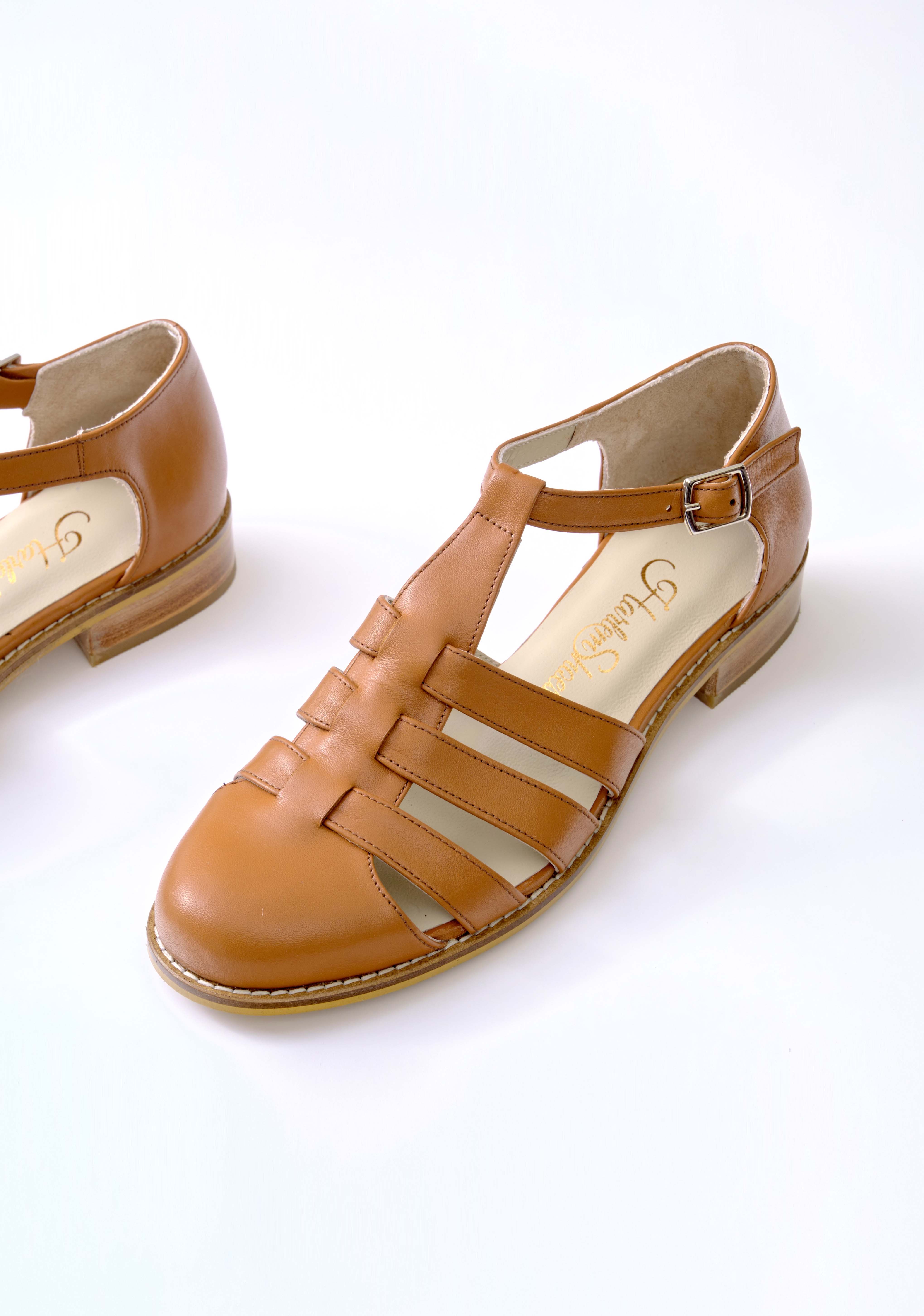 Sandals Light Brown Leather 2 cm heel
