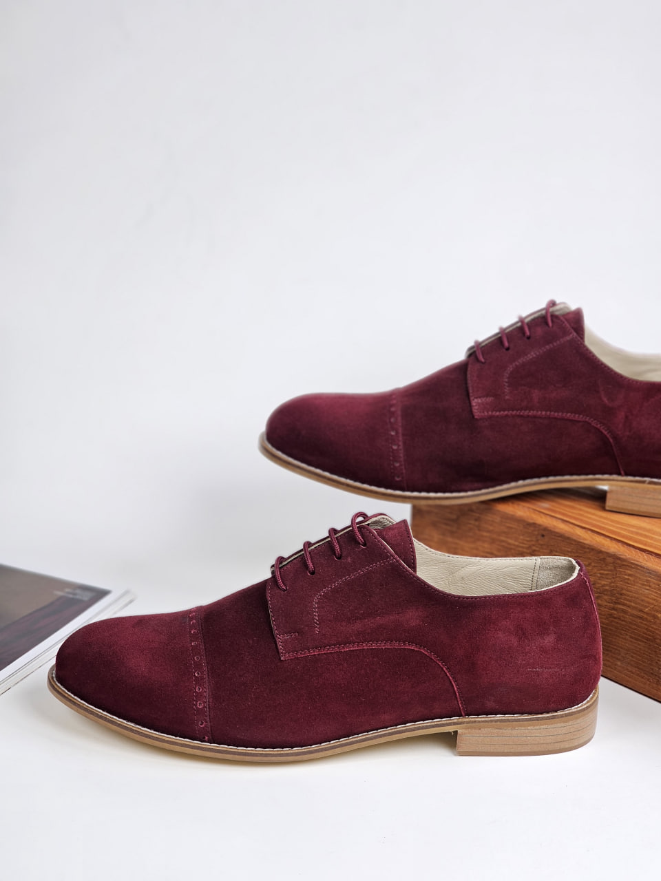 Harlem Shoes California Bordeaux Suede 2 cm heel thumbnail 4