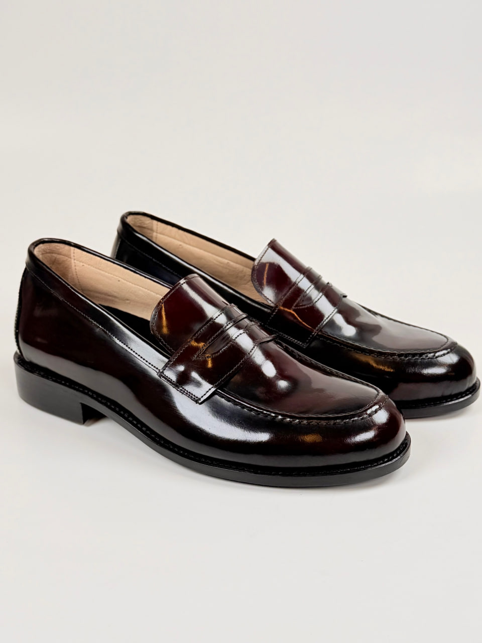 Loafers Dark Bordeaux Patent Leather 2 cm heel