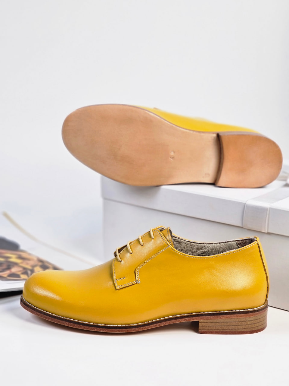 Jazz Slide Yellow Leather 2 cm heel