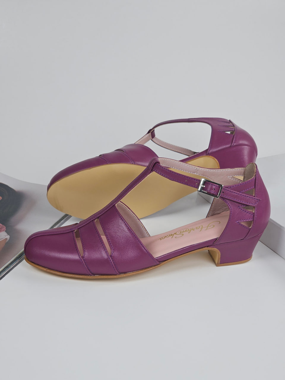 Harmony Aubergine Leather 4 cm heel