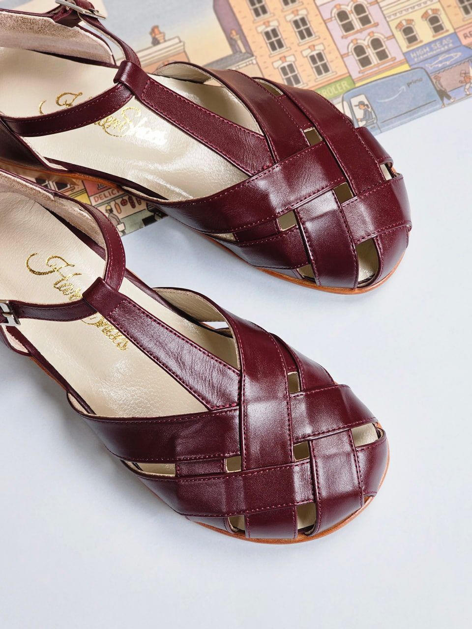 Barefoot Summer Bordeaux Leather 1.5 cm heel