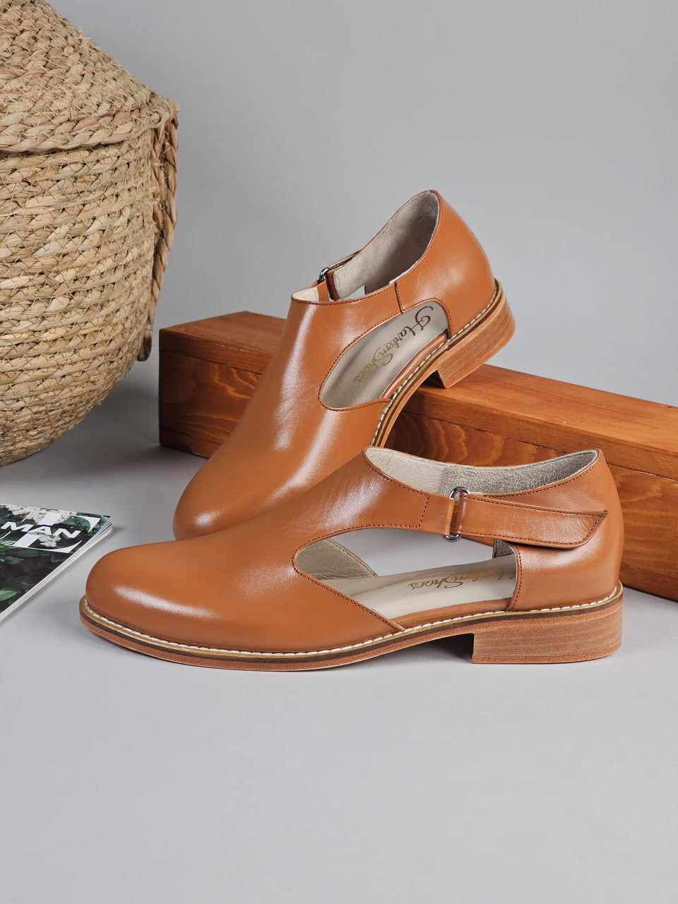 Milan Light Brown Leather 2 cm heel