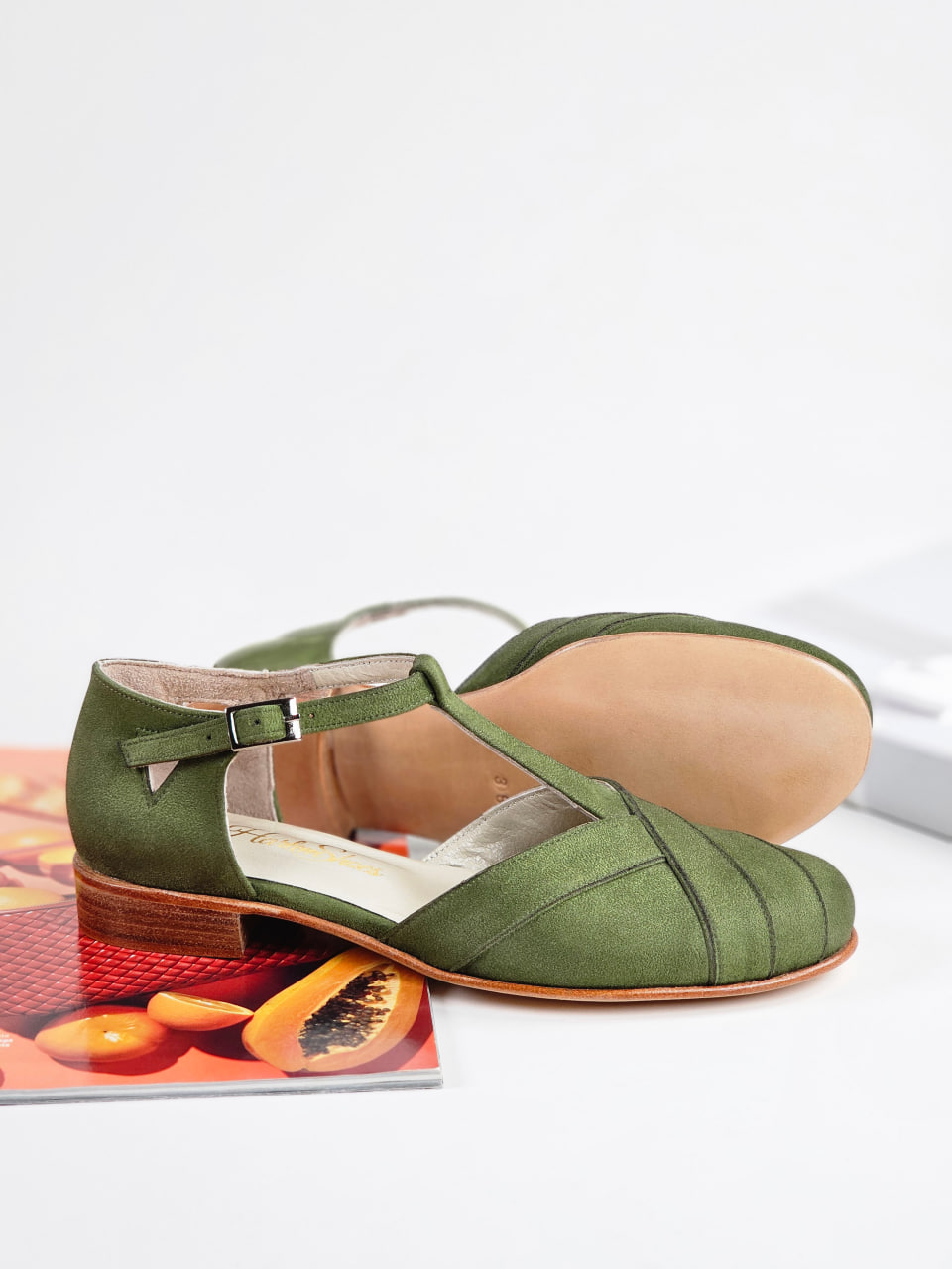 Sugar Vegan Green Textile 2 cm heel