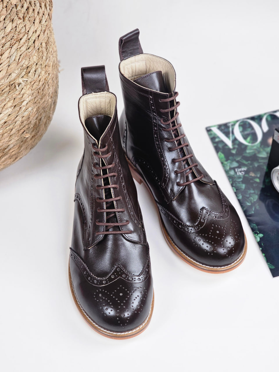 Savoy Boots Dark Chocolate Leather 2 cm heel