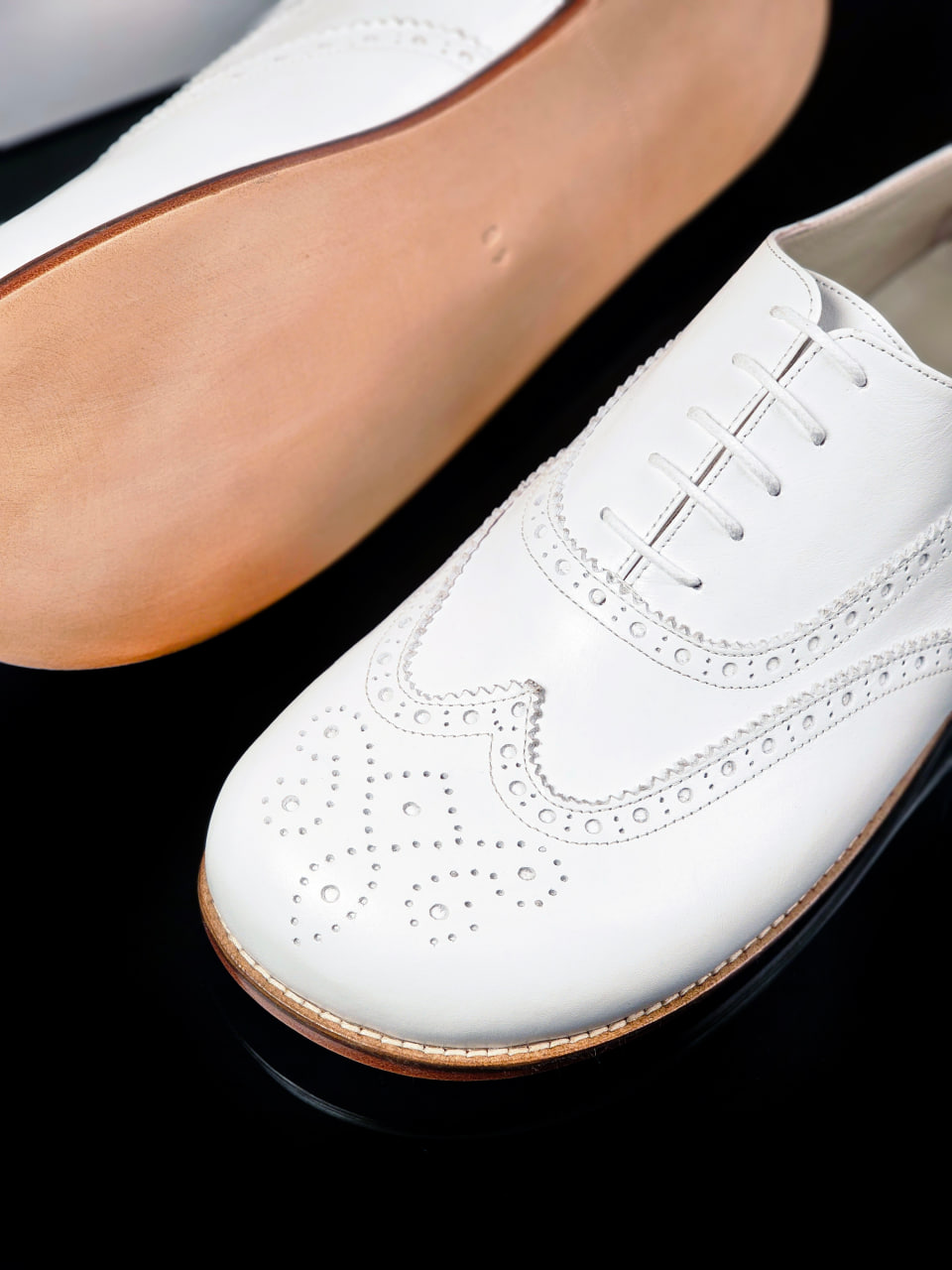 Barefoot Brogue White Leather Zero Drop