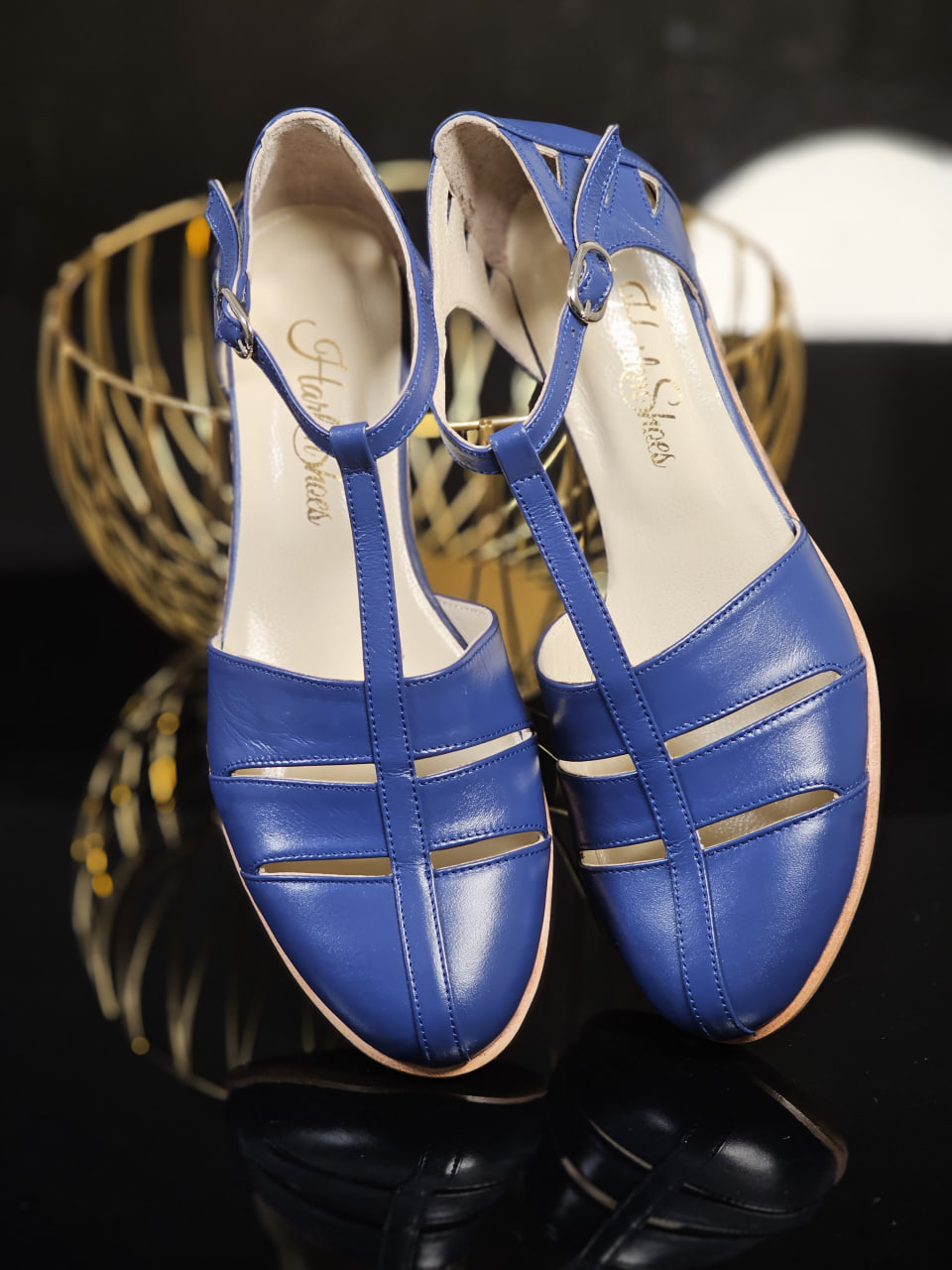 Harmony Blue Leather 4 cm heel