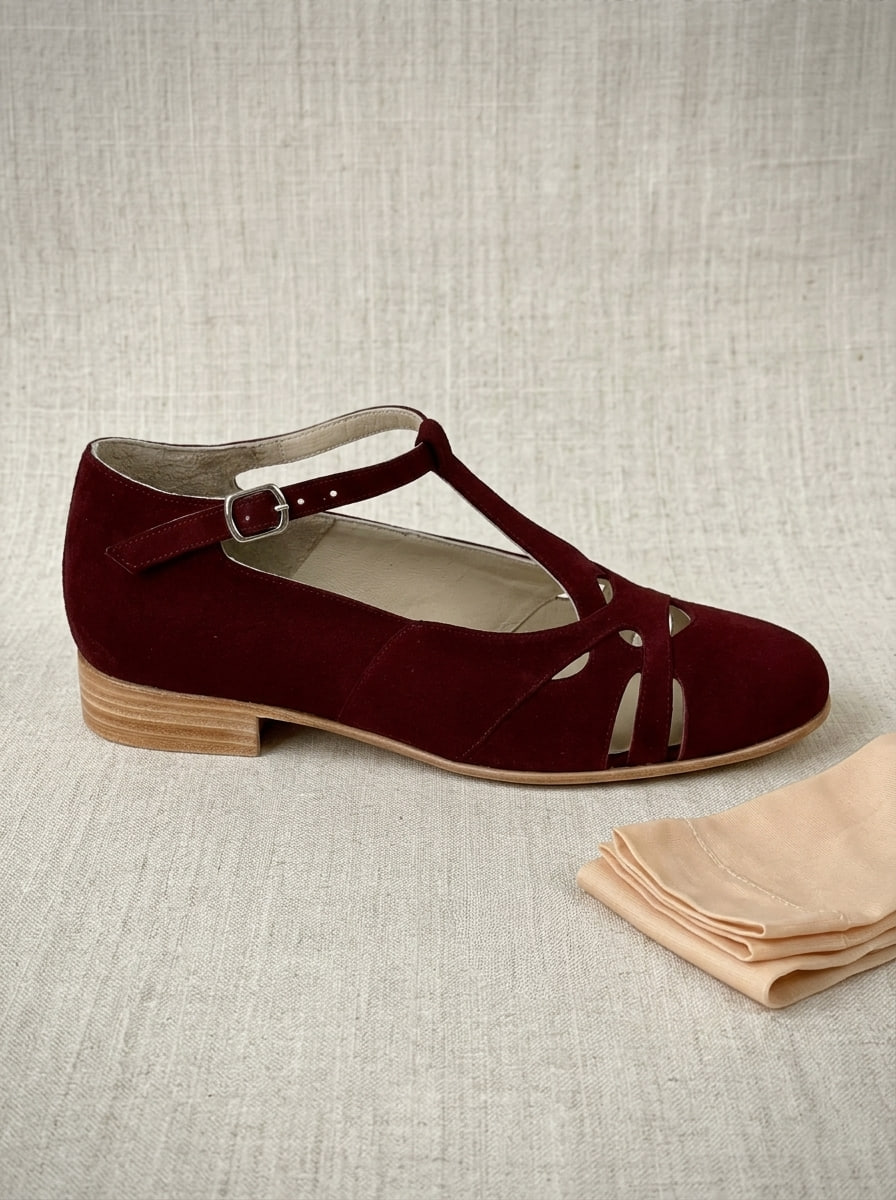 Spring Bordeaux Suede 2 cm heel