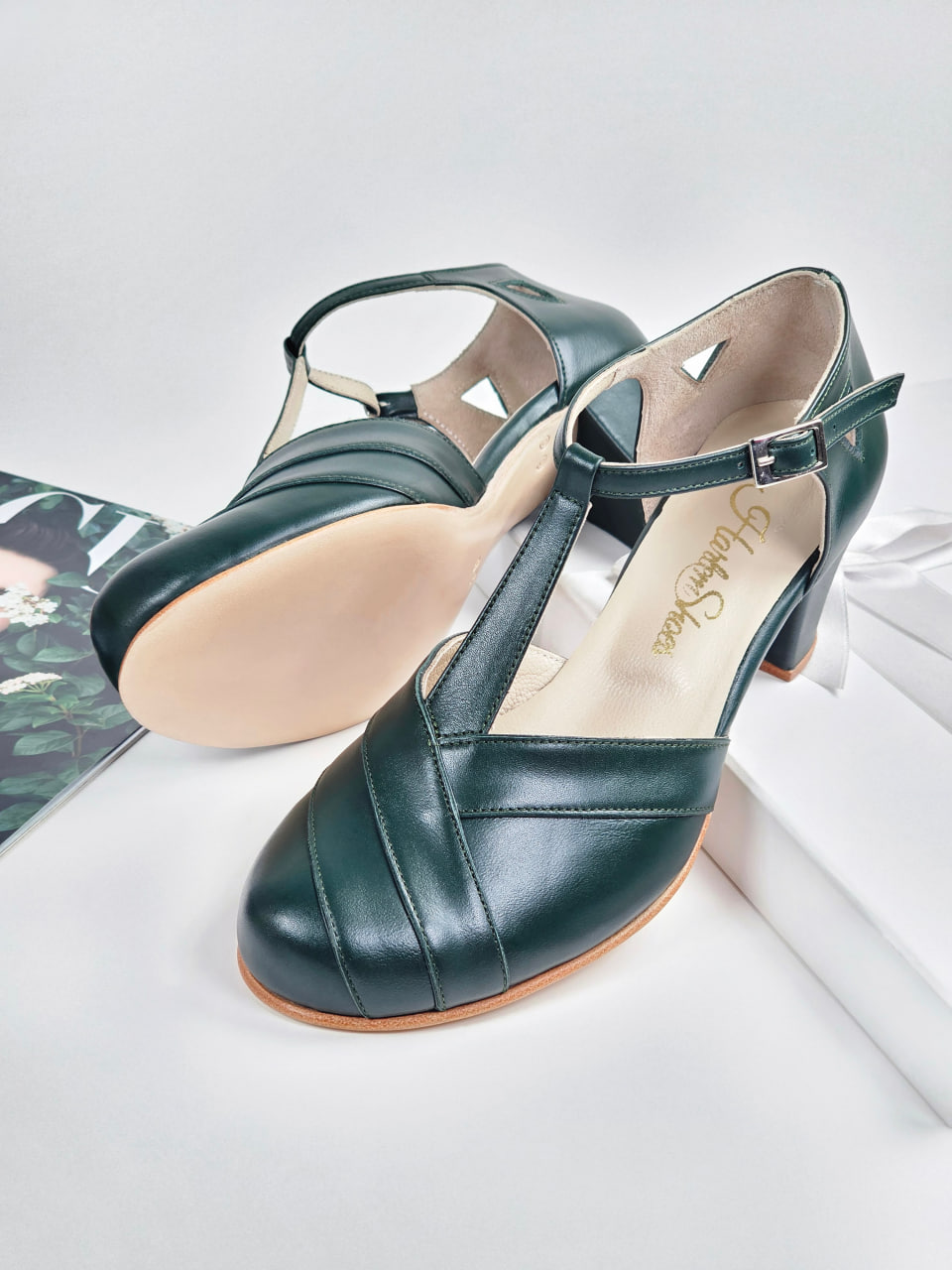 Sugar Jungle Green Leather 6 cm heel