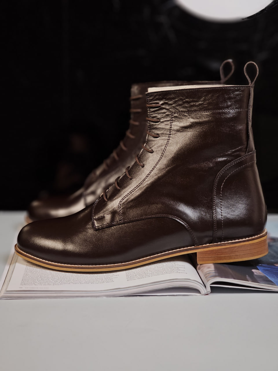 Harlem Boots Dark Chocolate Leather 2 cm heel