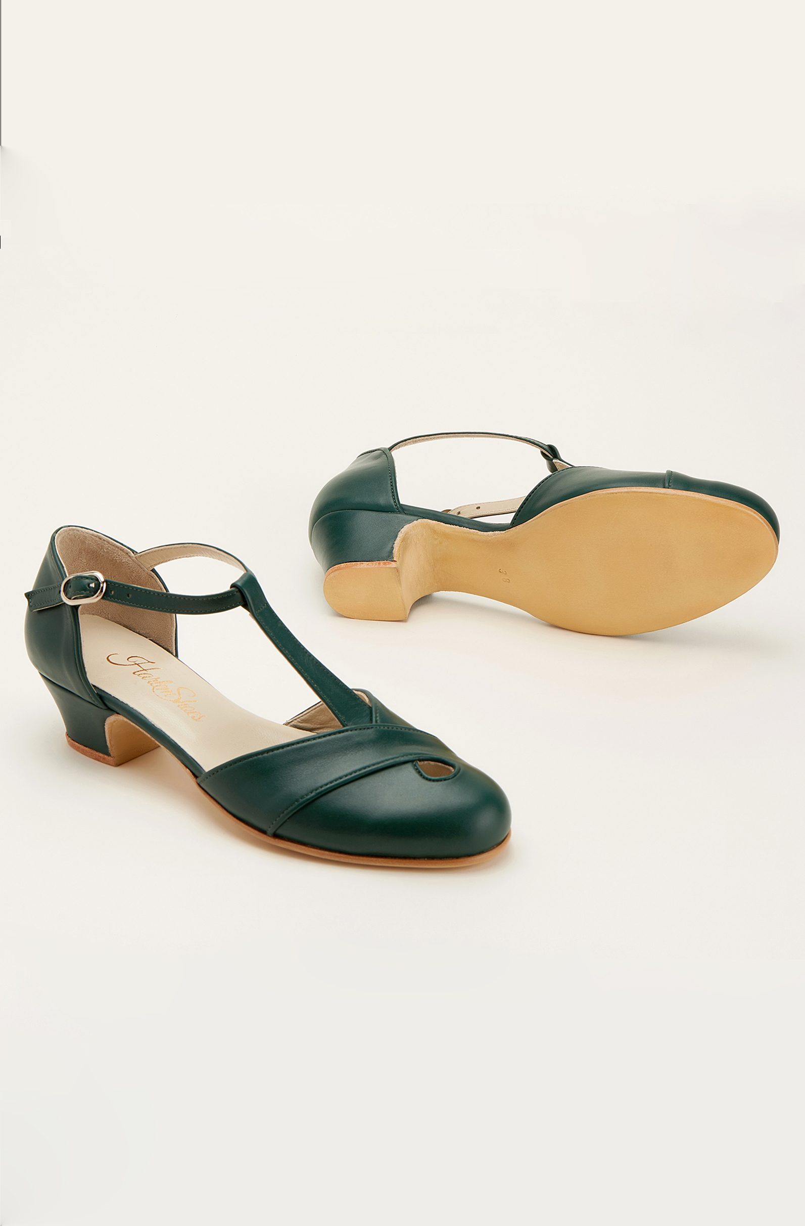 Muse Jungle Green Leather 4 cm heel