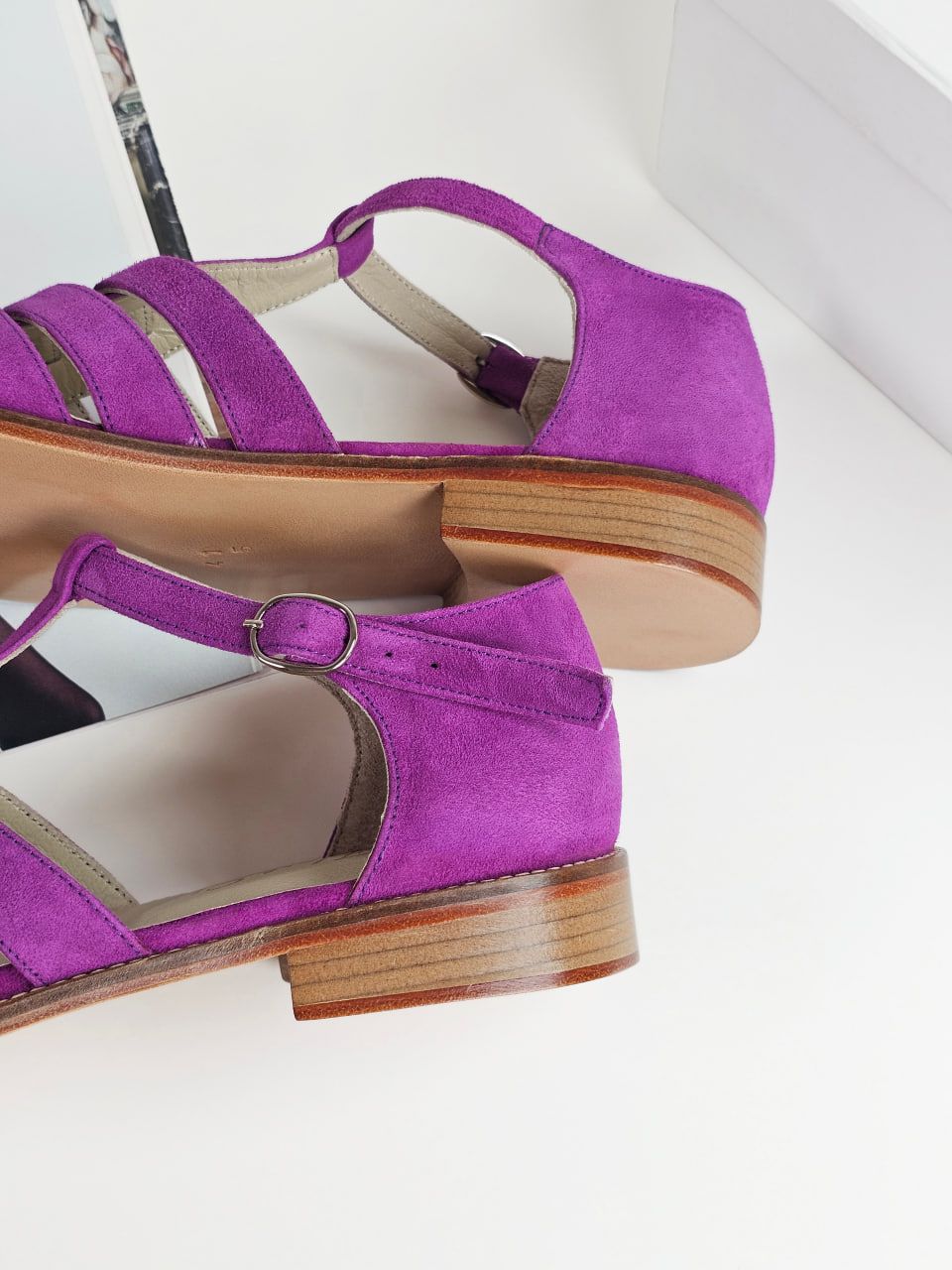Barefoot Sandals Violet Suede 2 cm heel