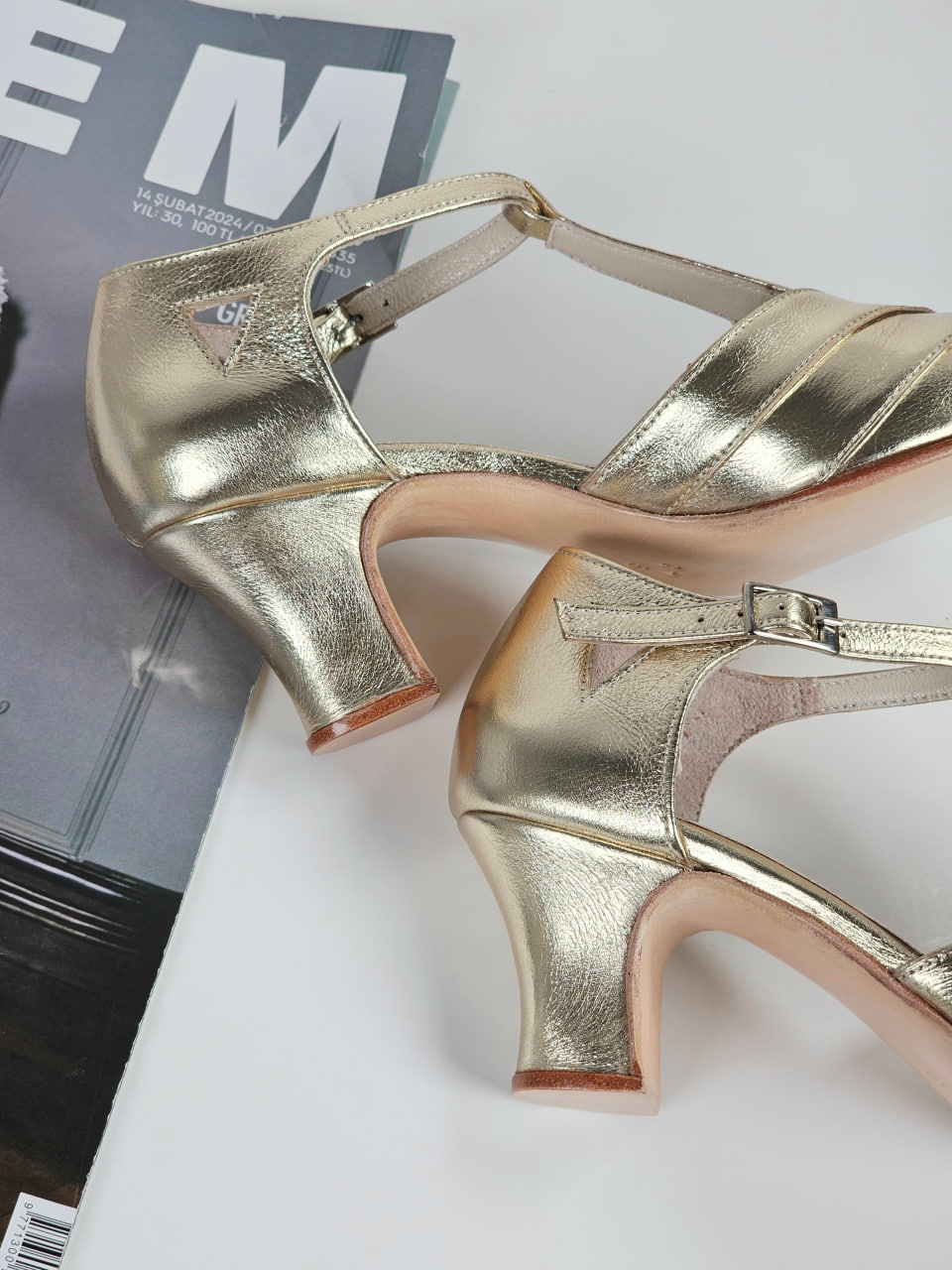 Sugar Platinum Gold Leather 6 cm  heel