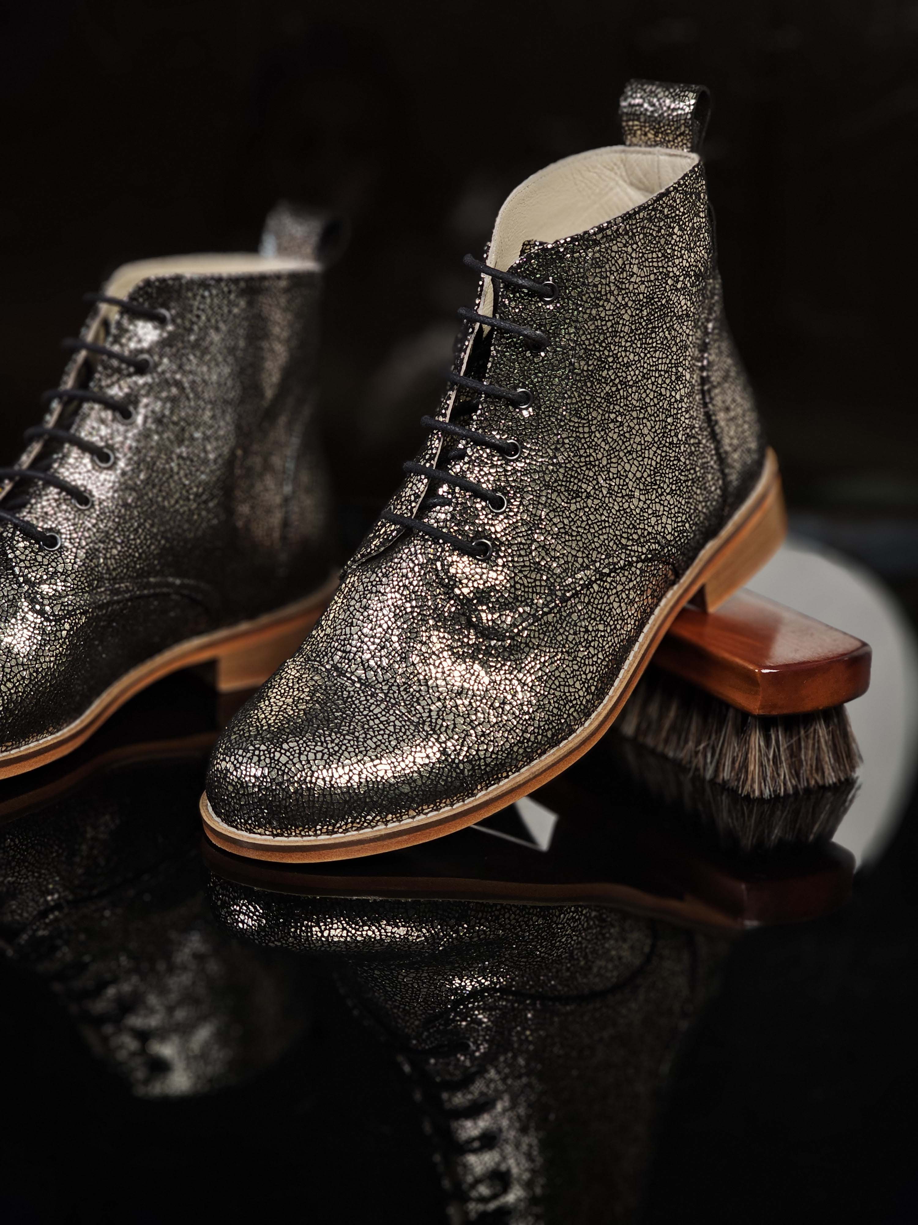 Derby Boots Grey Stone Suede 2 cm heel