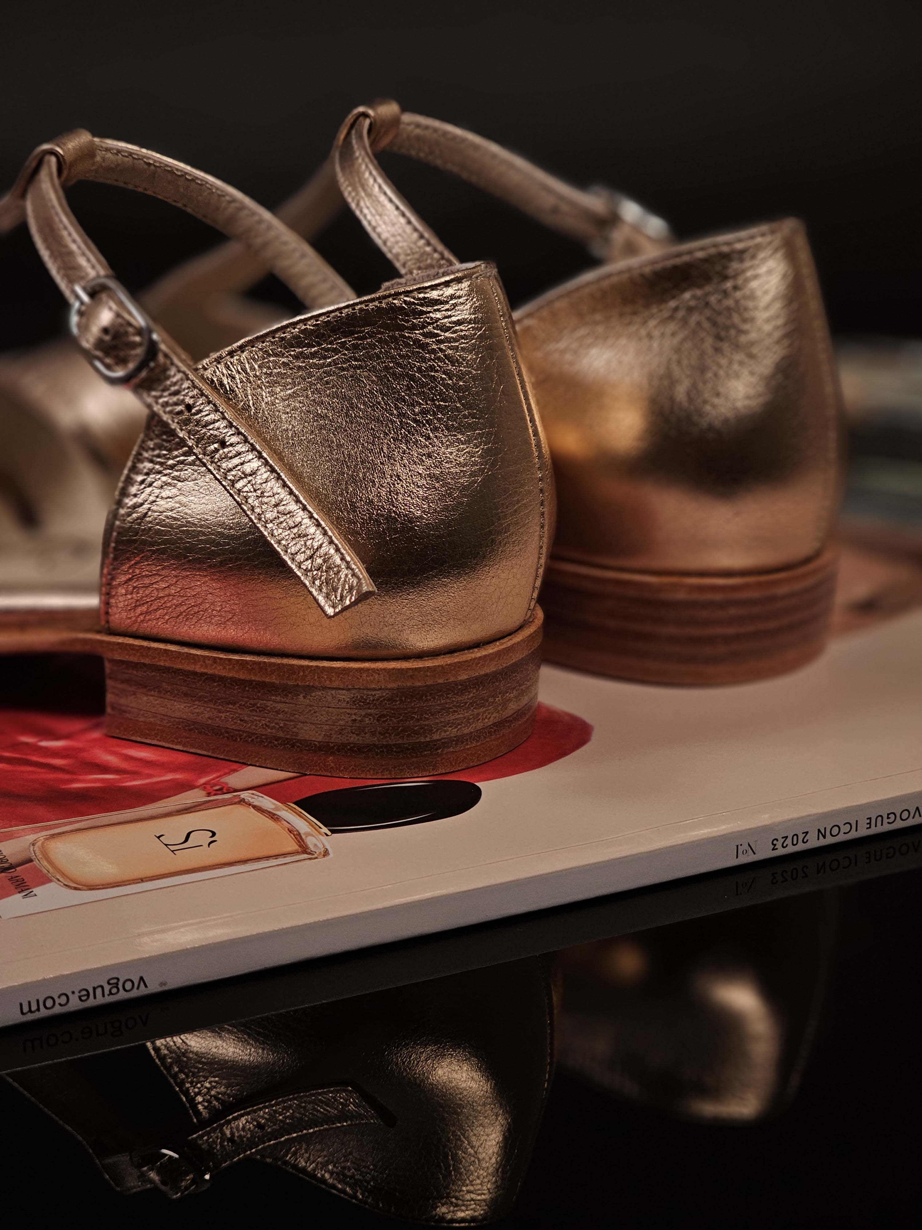 Summer Rose Gold Leather 1.5 heel