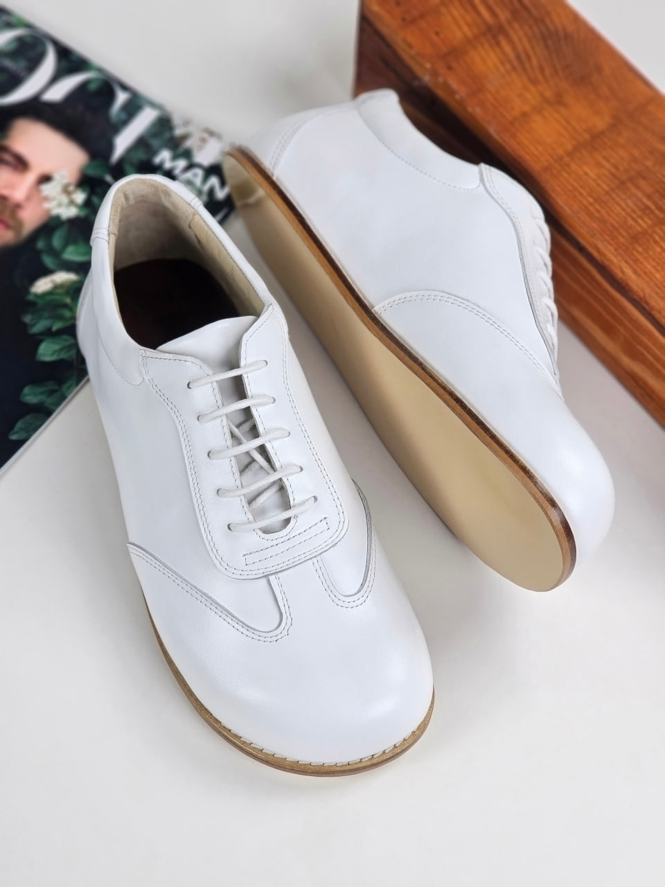 Barefoot New York White Leather Zero Drop