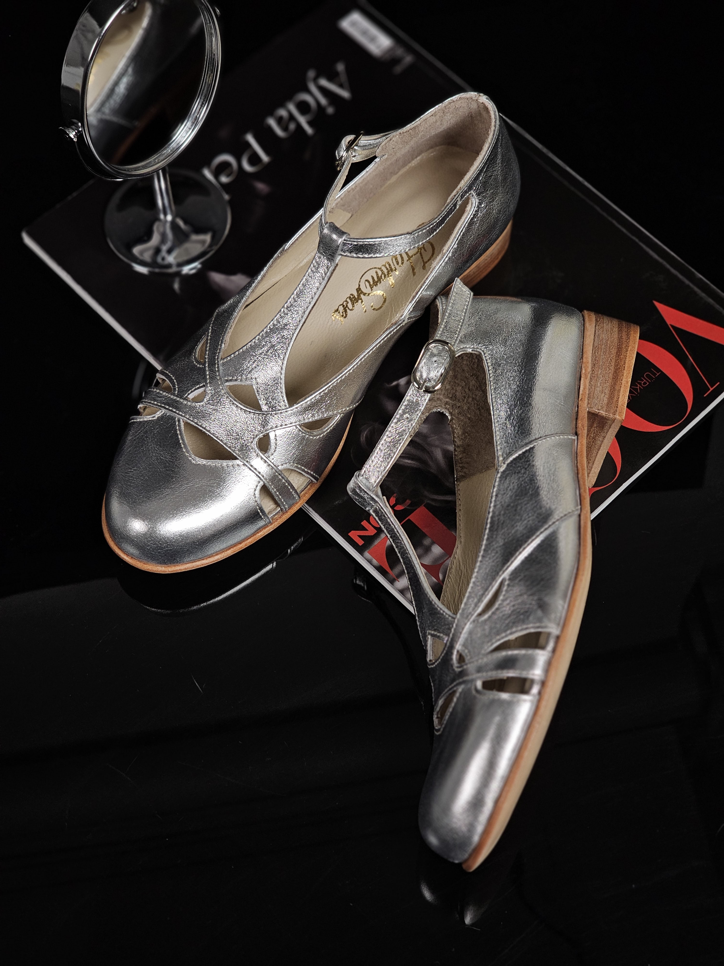 Spring Silver Leather 2 cm heel