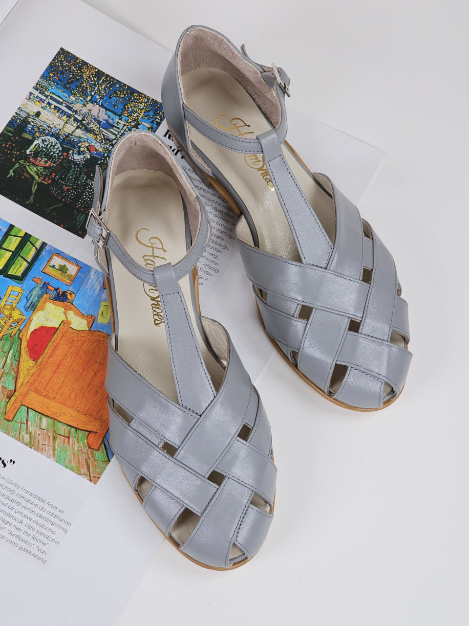 Summer Grey Leather 1.5 cm heel