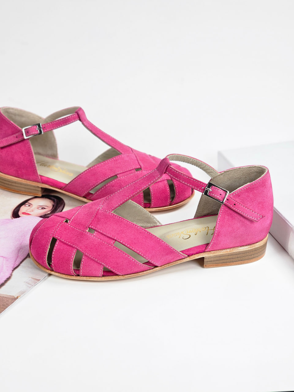Barefoot Summer Pink Suede 1.5 cm heel