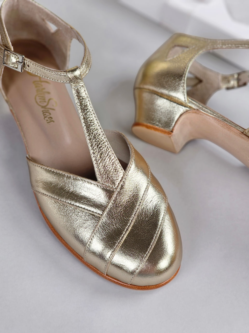 Sugar Platinum Gold Leather 4 cm heel