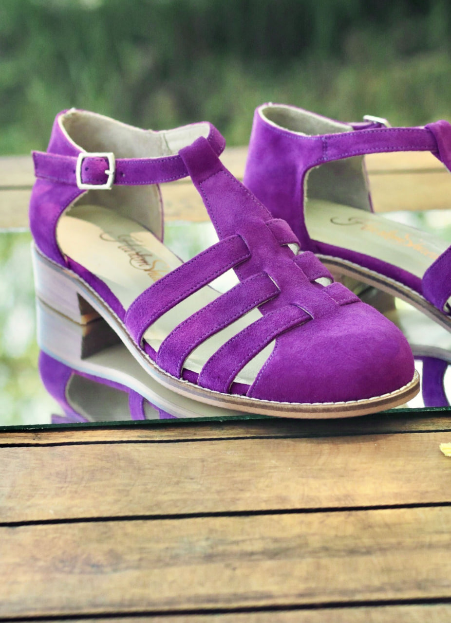 Sandals Violet Suede 2 cm heel
