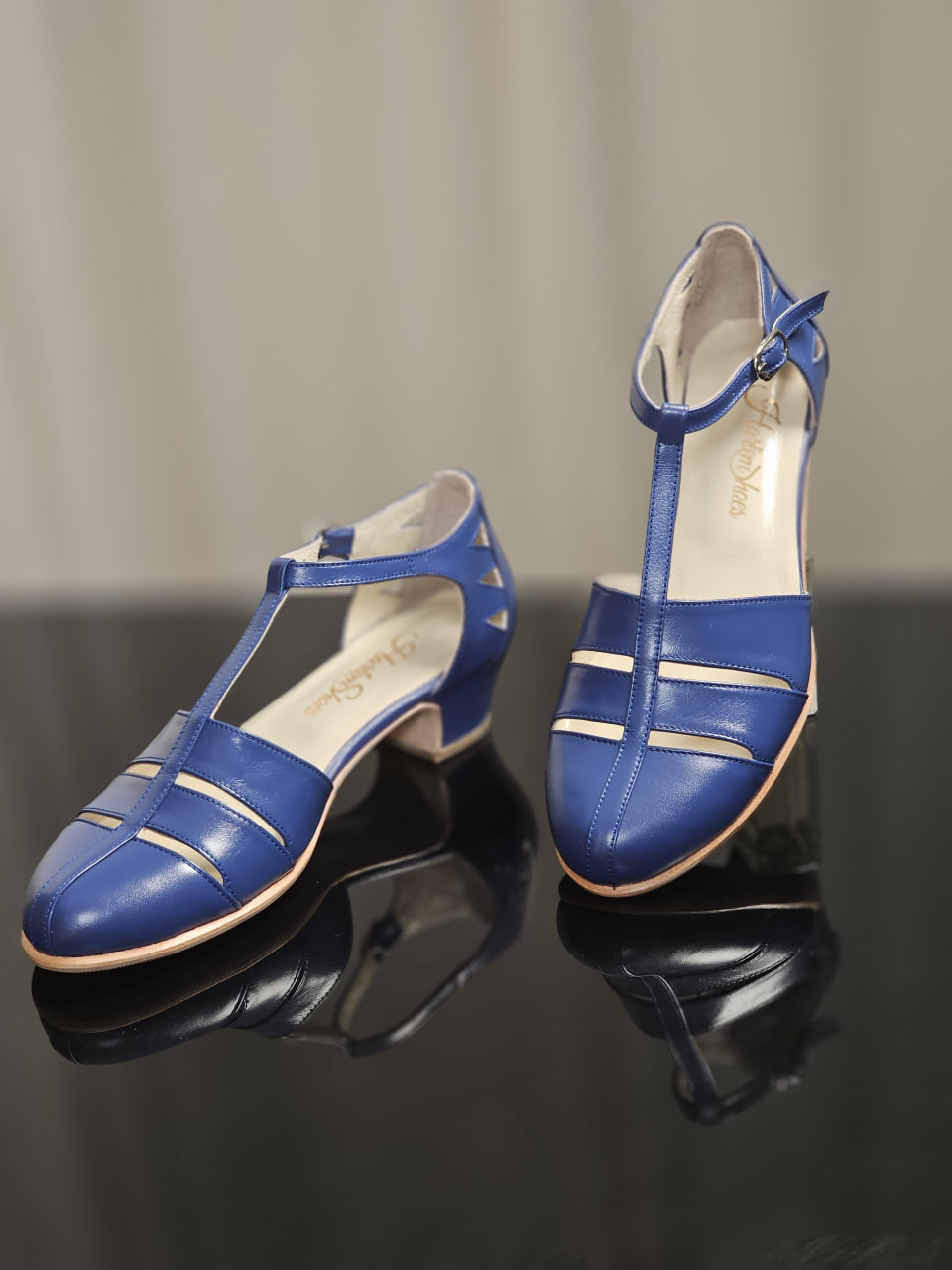 Harmony Blue Leather 4 cm heel