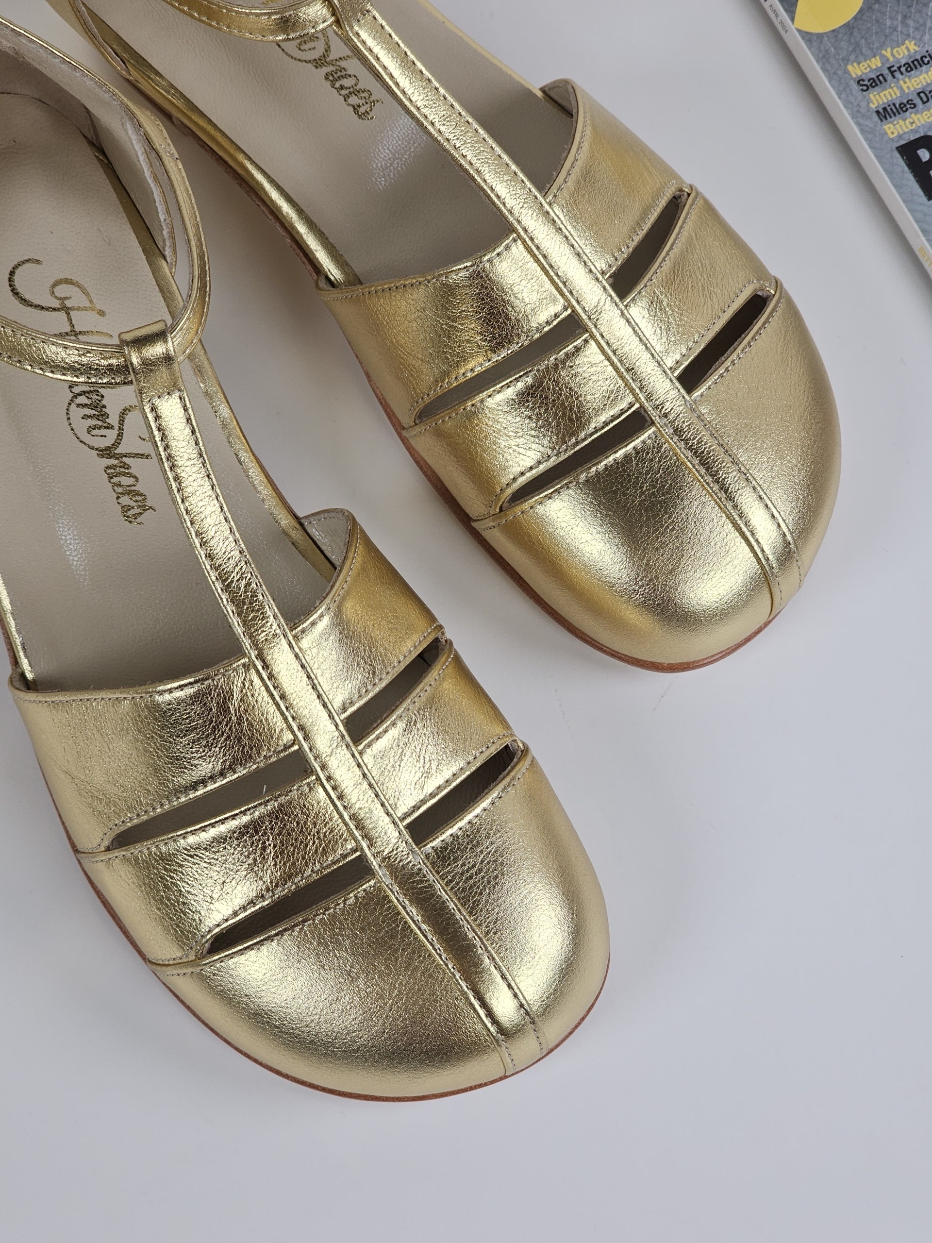 Barefoot Harmony Gold Leather 4 cm heel