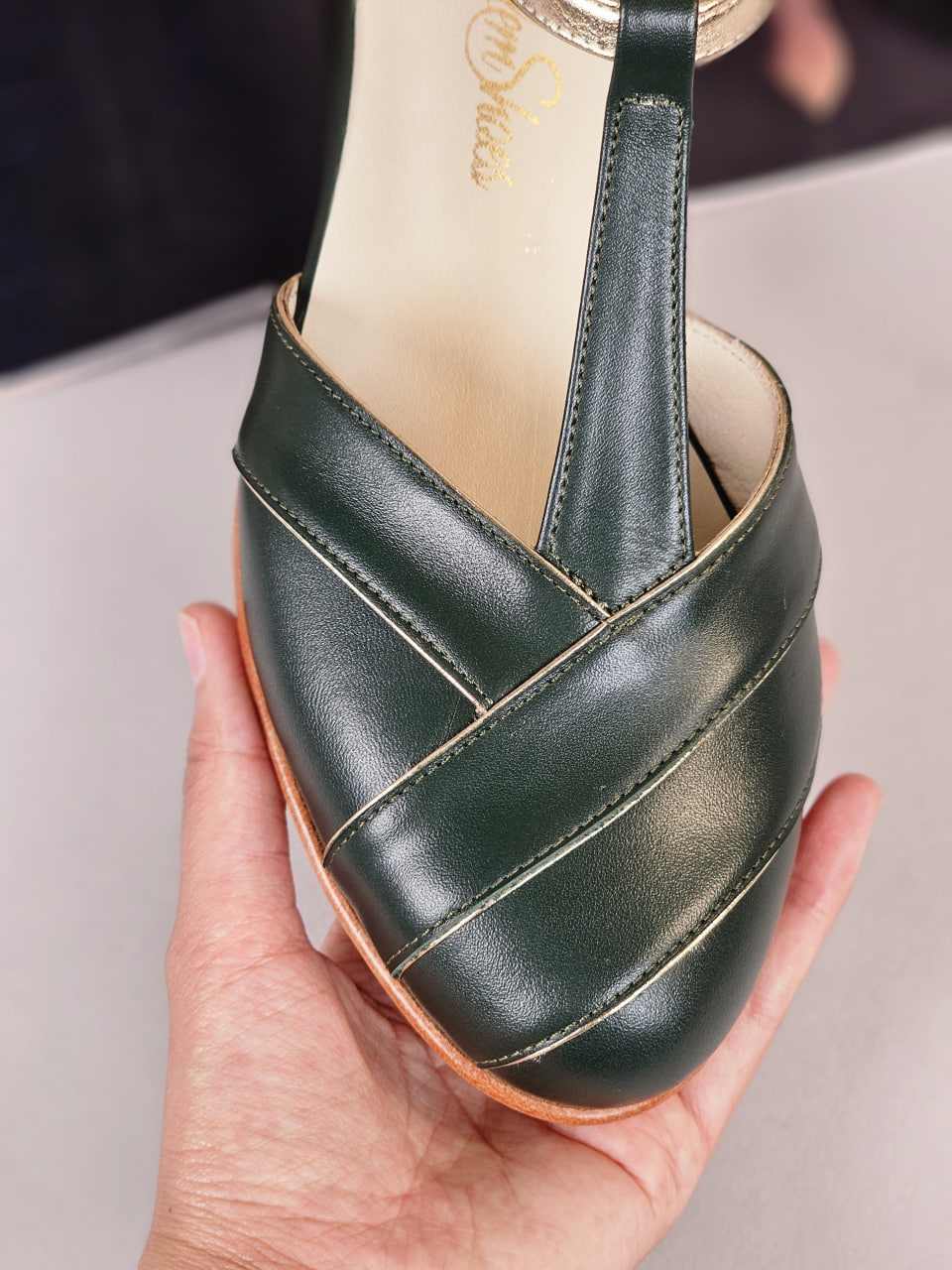 Sugar Jungle Green & Platinum Gold Leather 4 cm heel