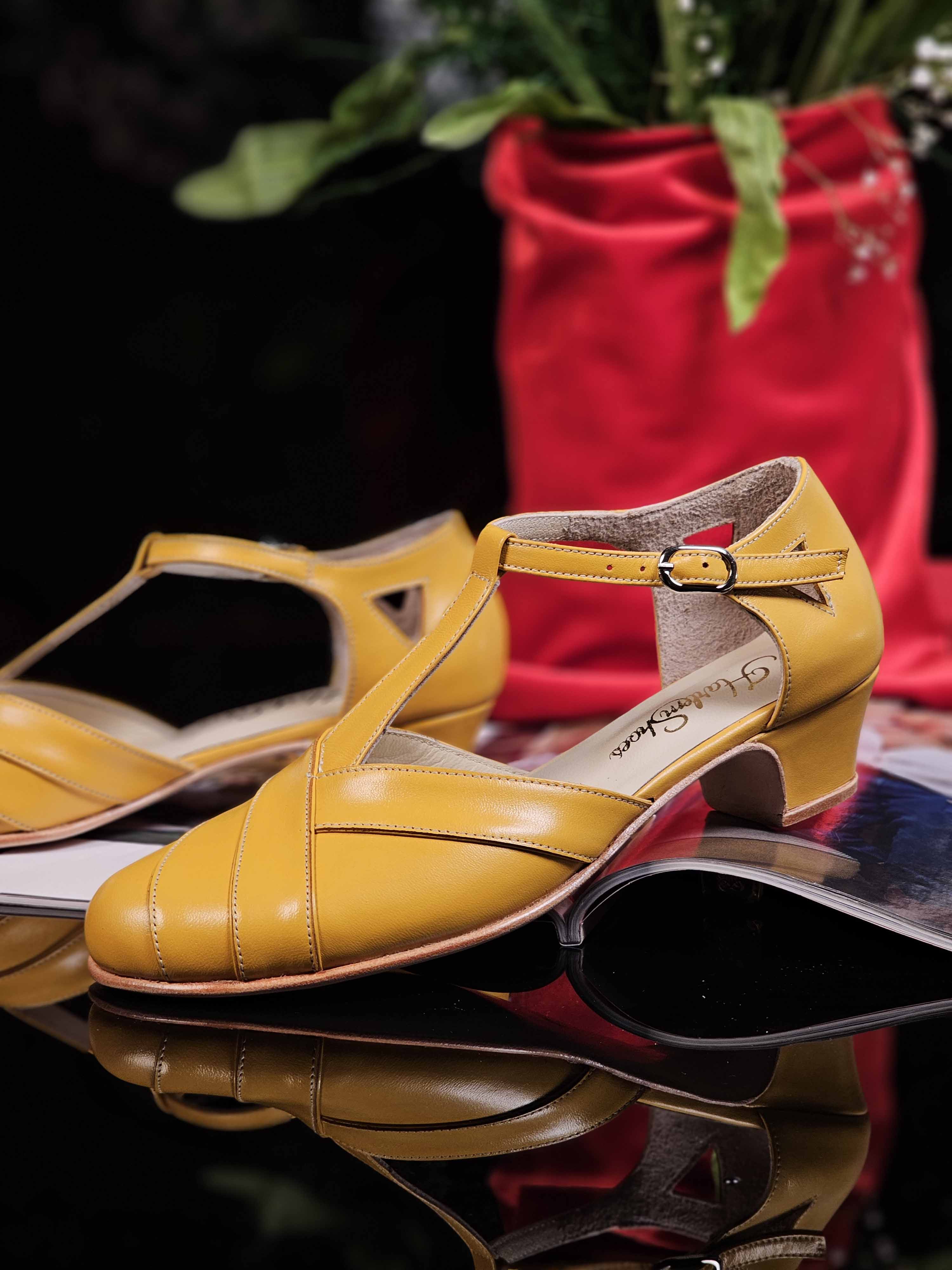 Sugar Yellow Leather 4 cm heel