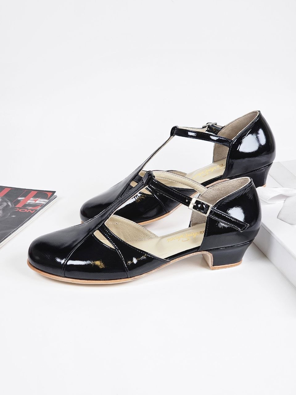 Isabel Black Polished Leather 3 cm heel