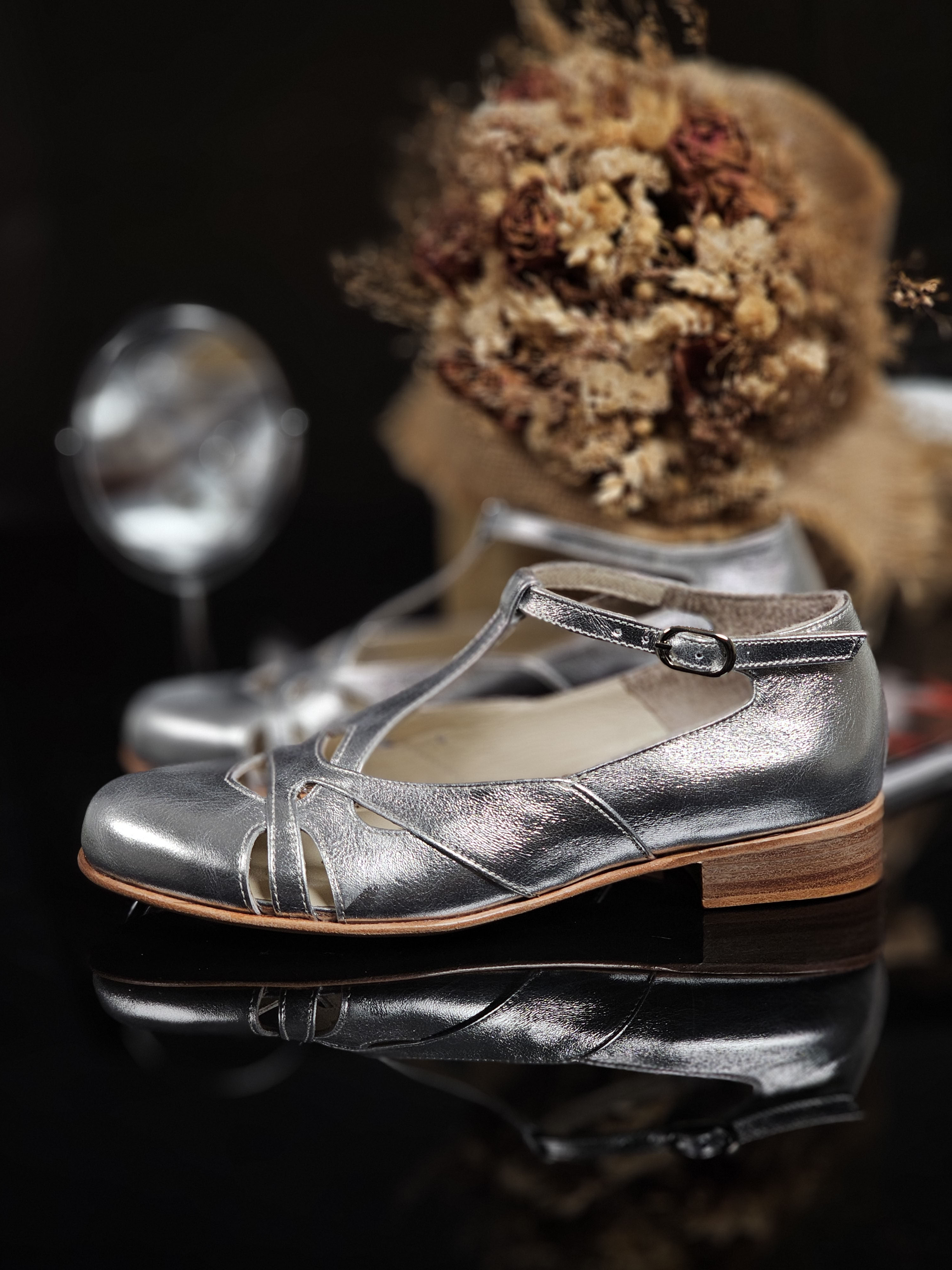 Spring Silver Leather 2 cm heel