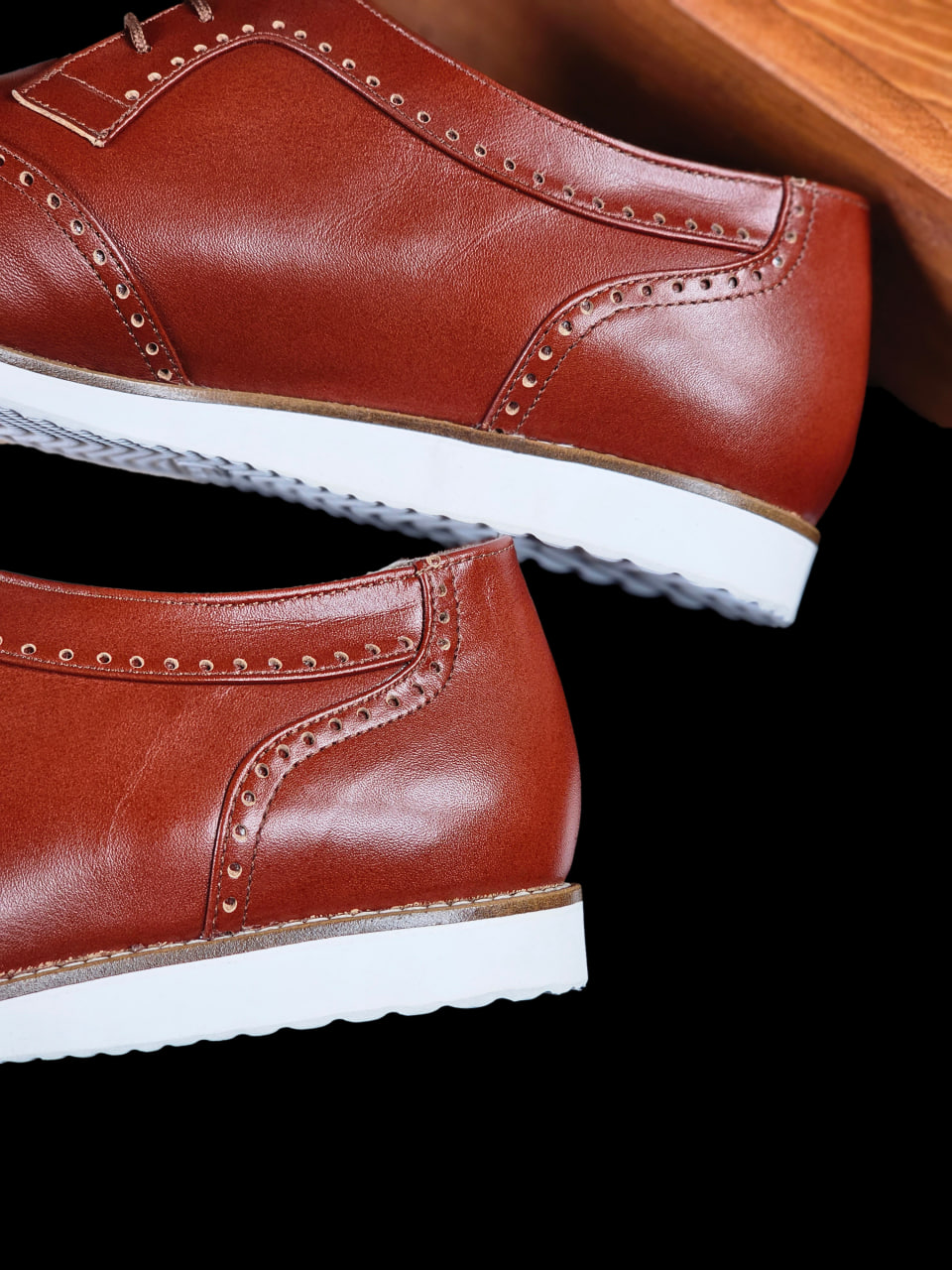 Women Oxfords Brown Leather with Eva Sole