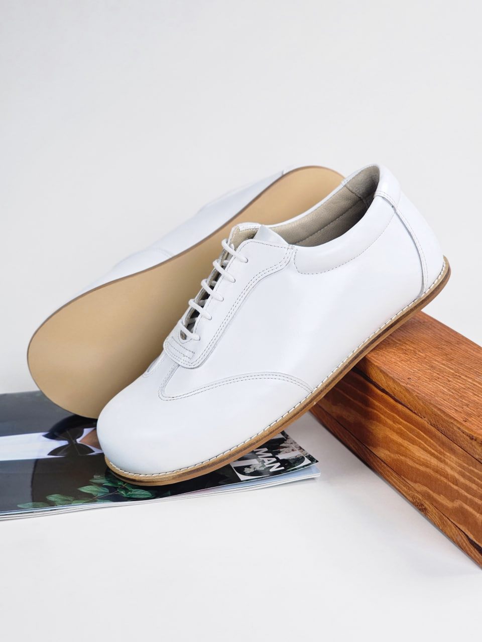 Barefoot New York White Leather Zero Drop