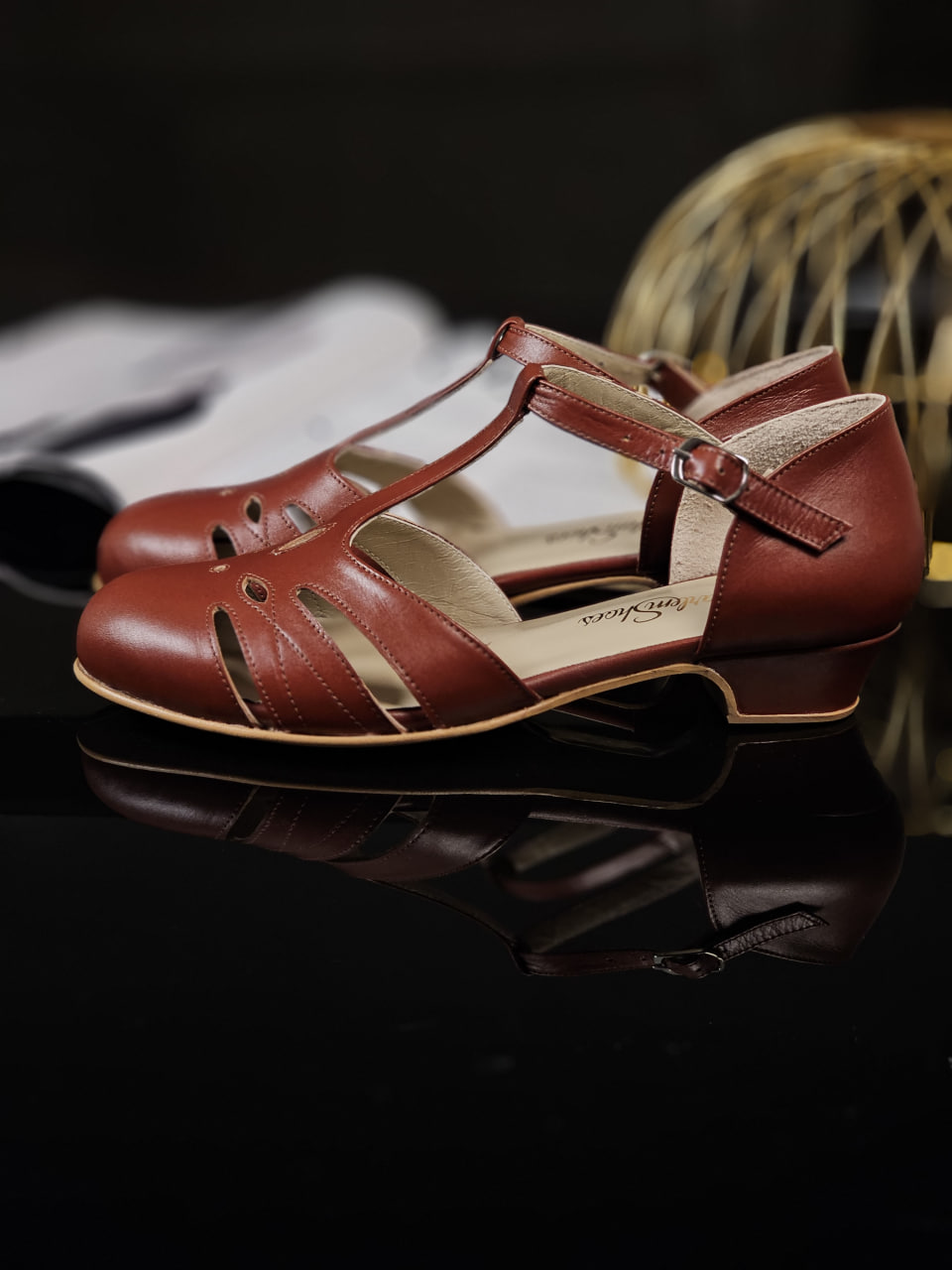 Rosy Brown Leather 3 cm heel