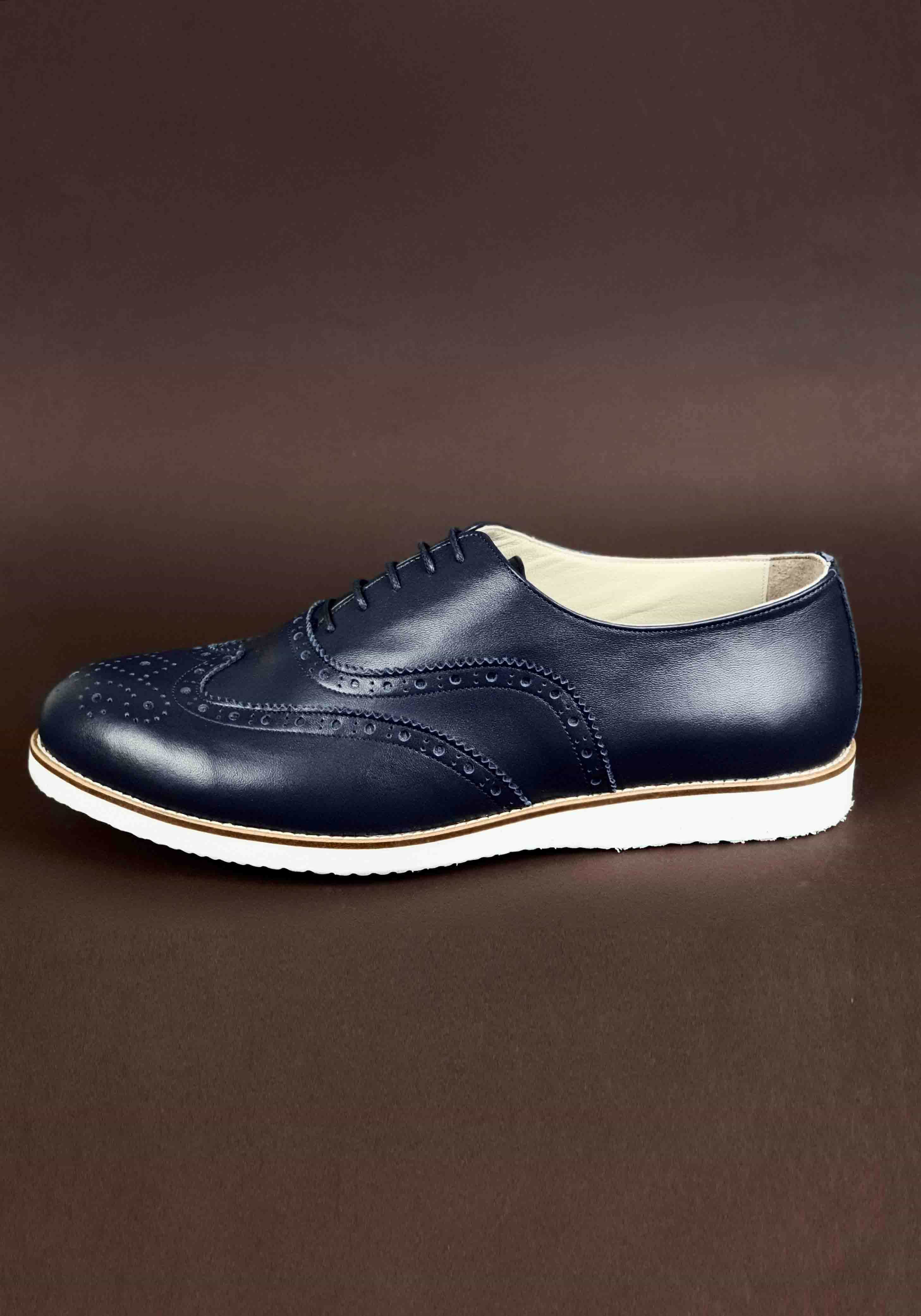 Brogue Dark Blue Leather with Eva sole