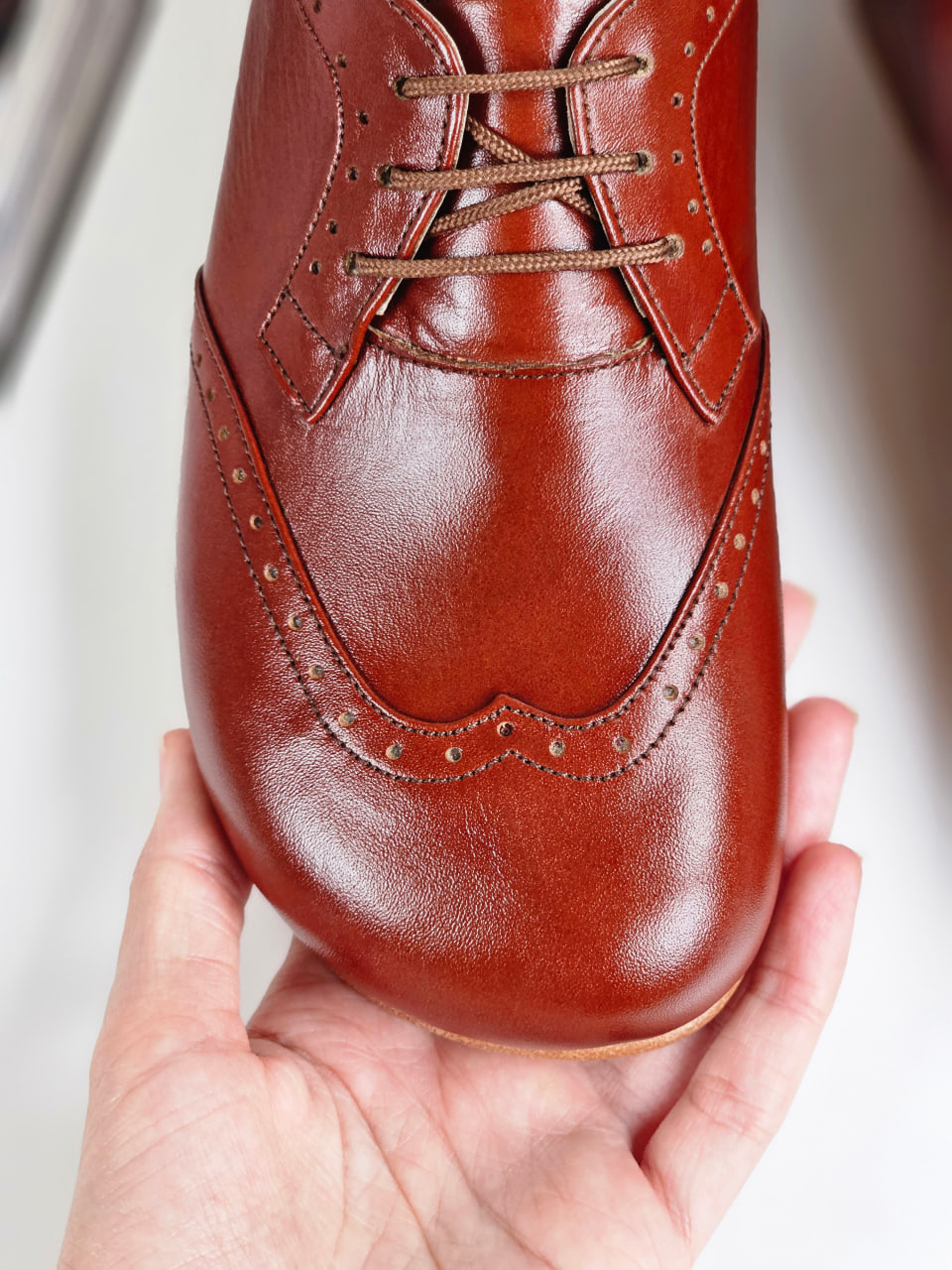 Barefoot Oxfords Brown Leather 2 cm heel