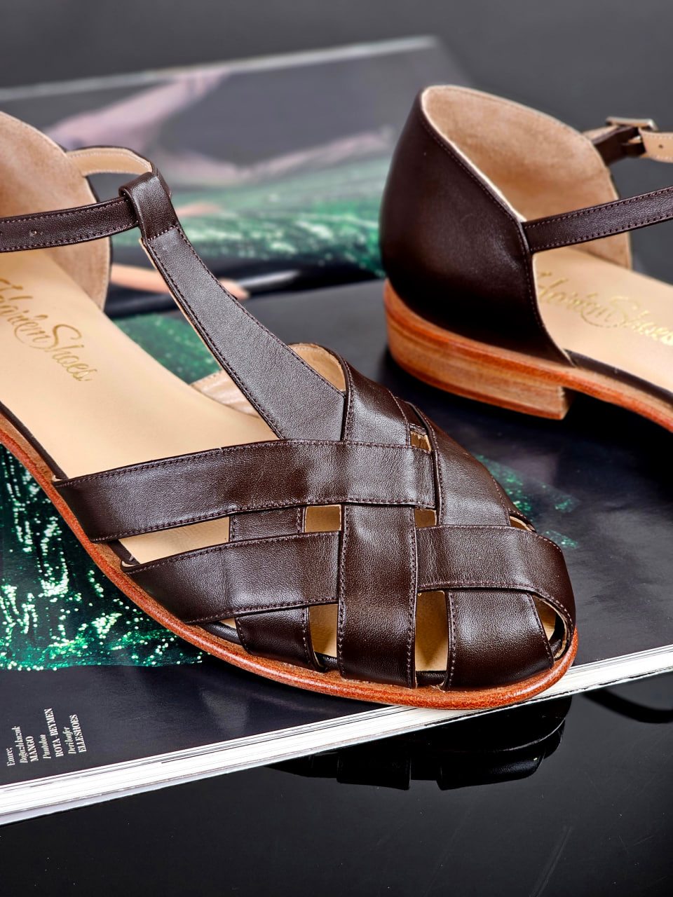 Summer Dark Chocolate Leather  1.5 cm heel
