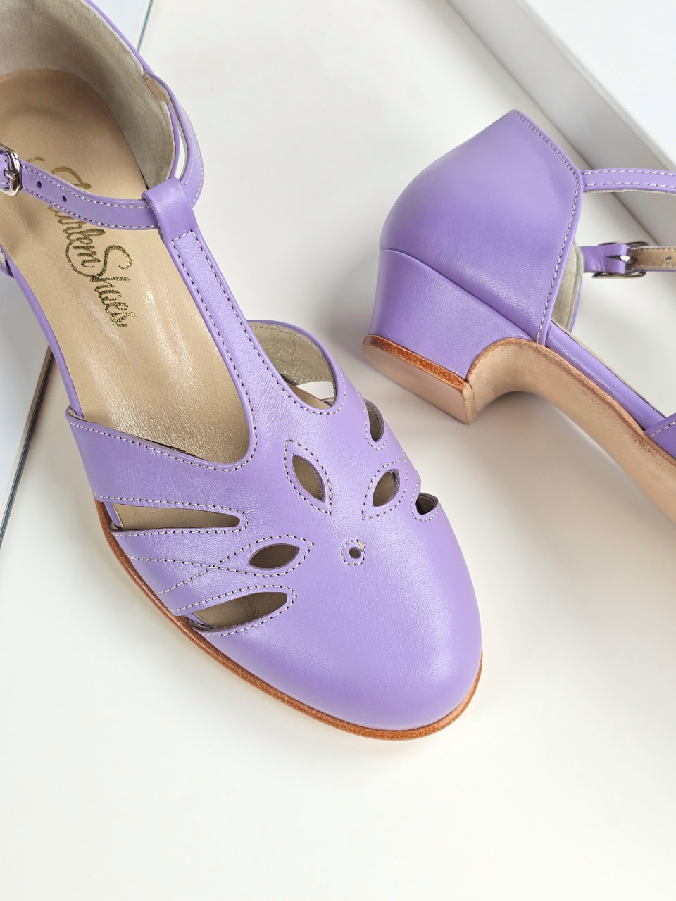 Rosy Lilac Leather 3 cm heel