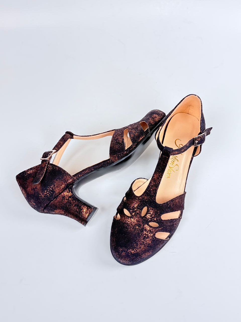 Rosy Vegan Antique Bronze Suede 6 cm heel