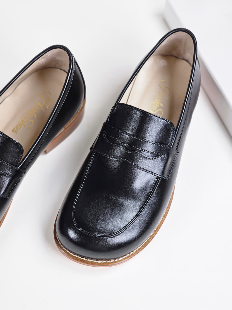 Barefoot Loafers Black Leather 2 cm heel