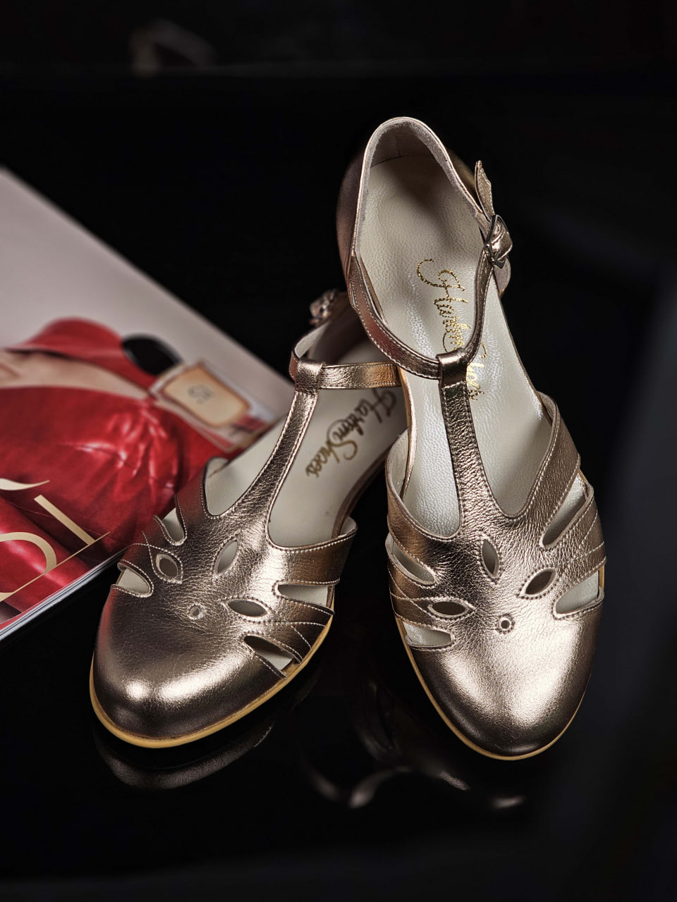 Rosy Rose Gold Leather 3 cm heel