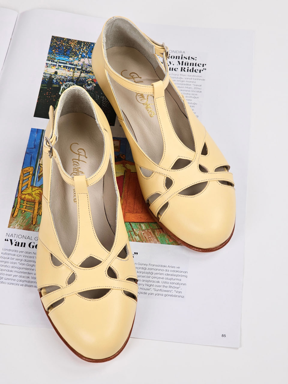 Spring Lemon Yellow Leather 4 cm heel