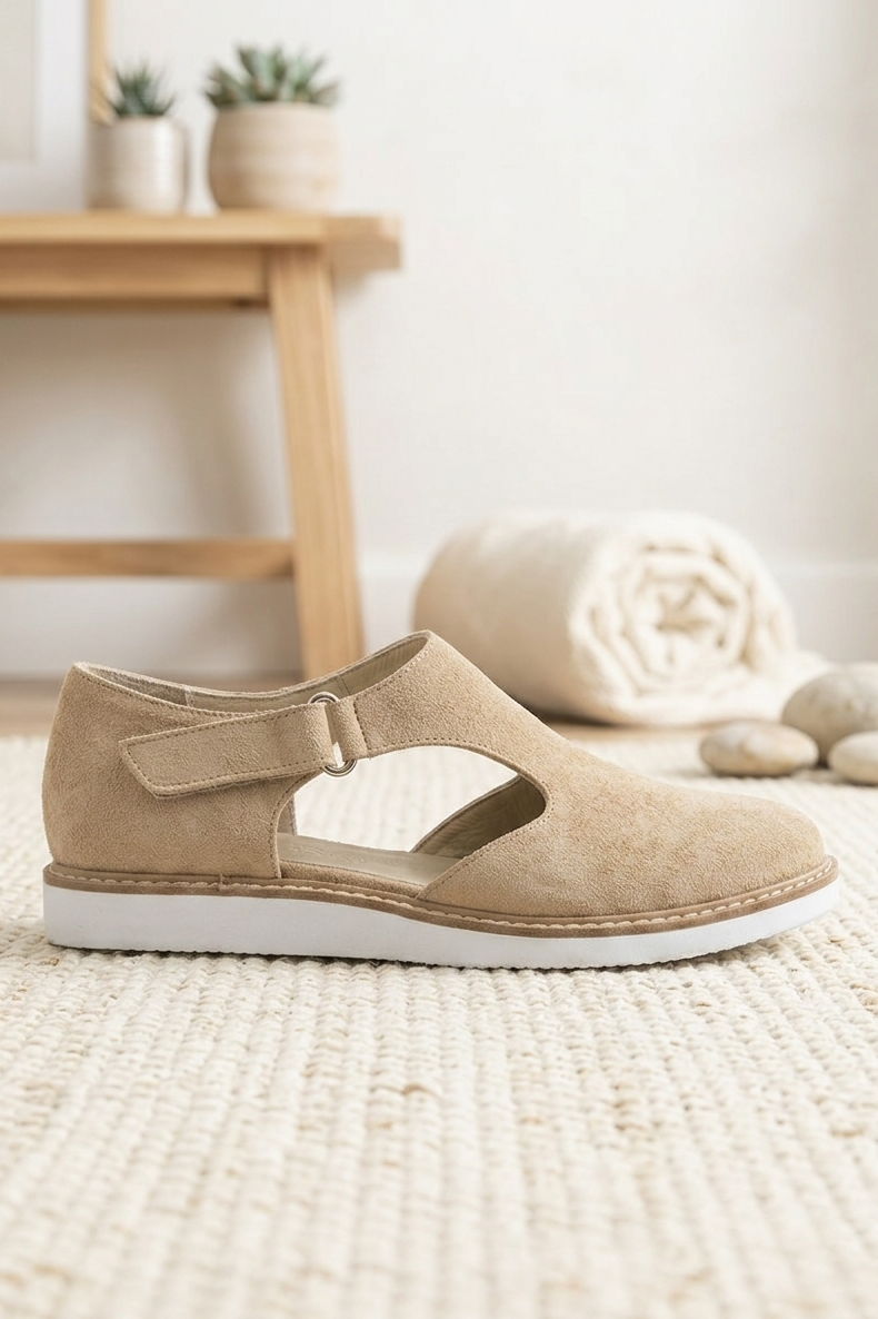 Milan Beige Suede with Eva Sole